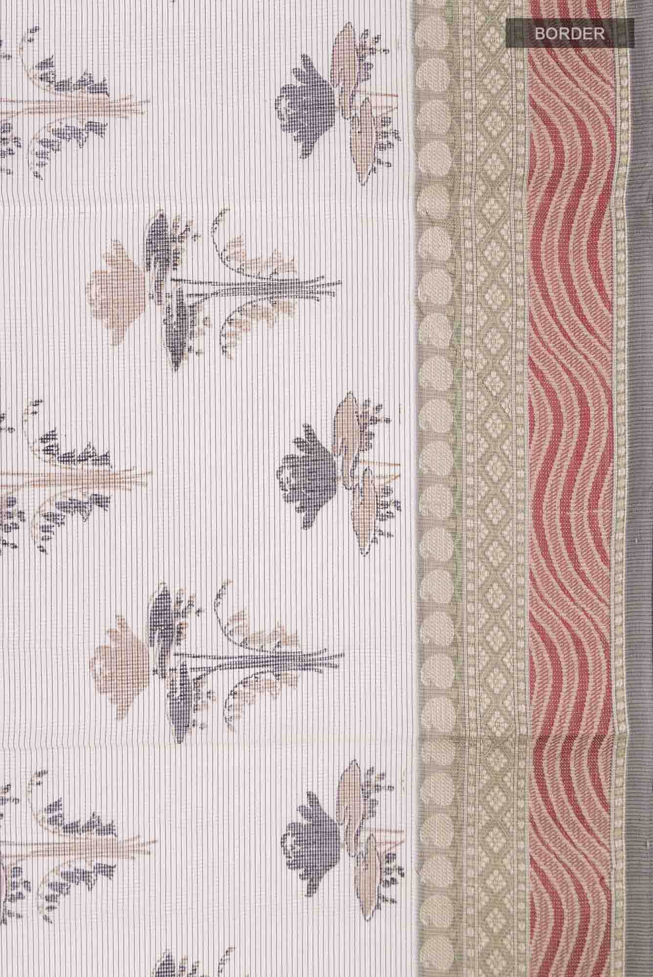 Beige Blended Kota Cotton Saree