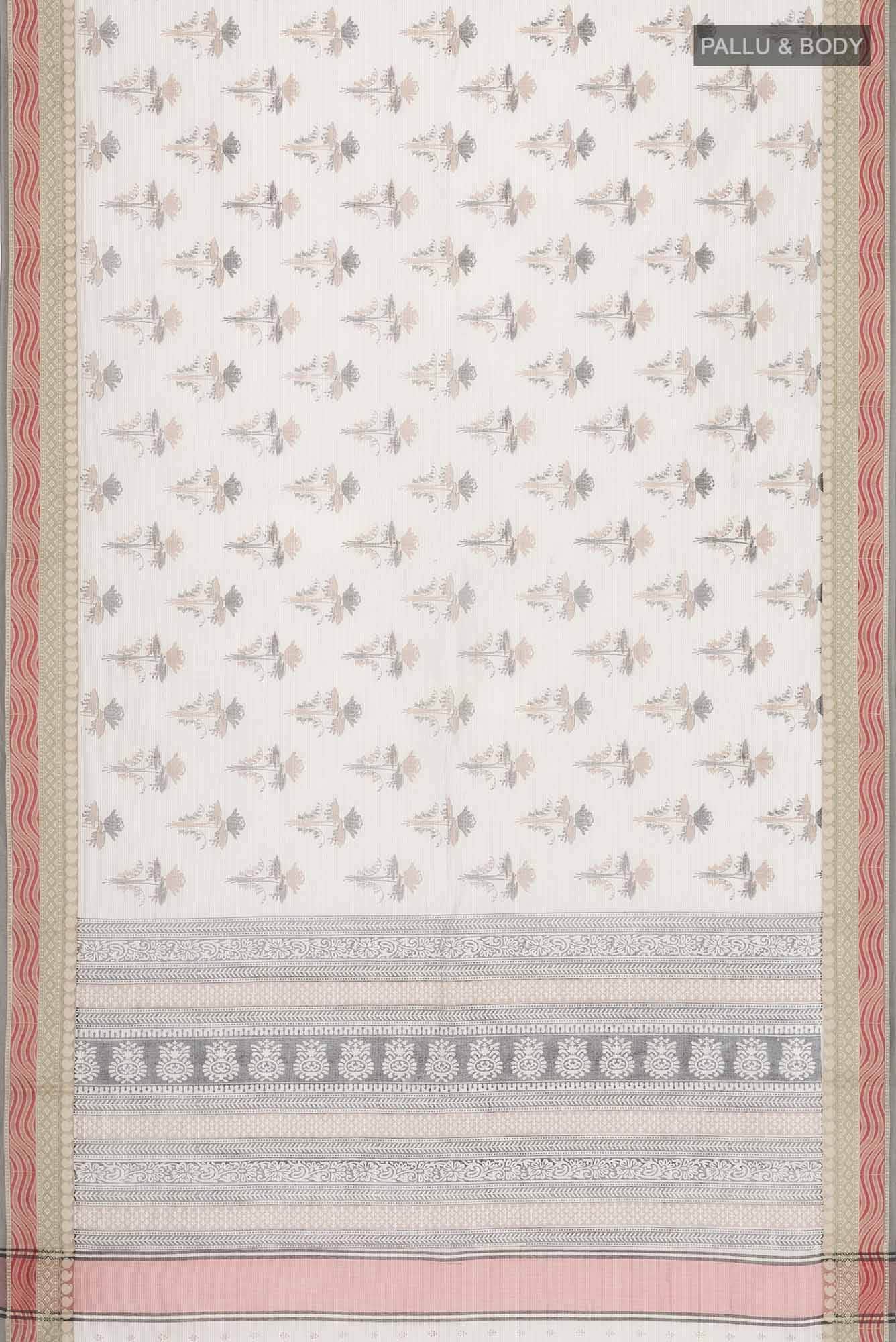 Beige Blended Kota Cotton Saree
