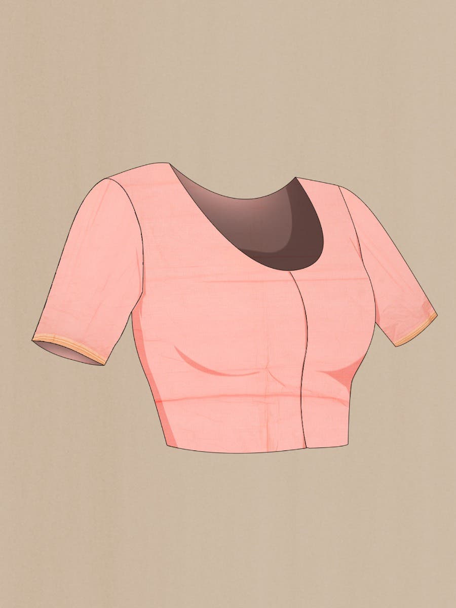 Peach Blended Kota Cotton Saree