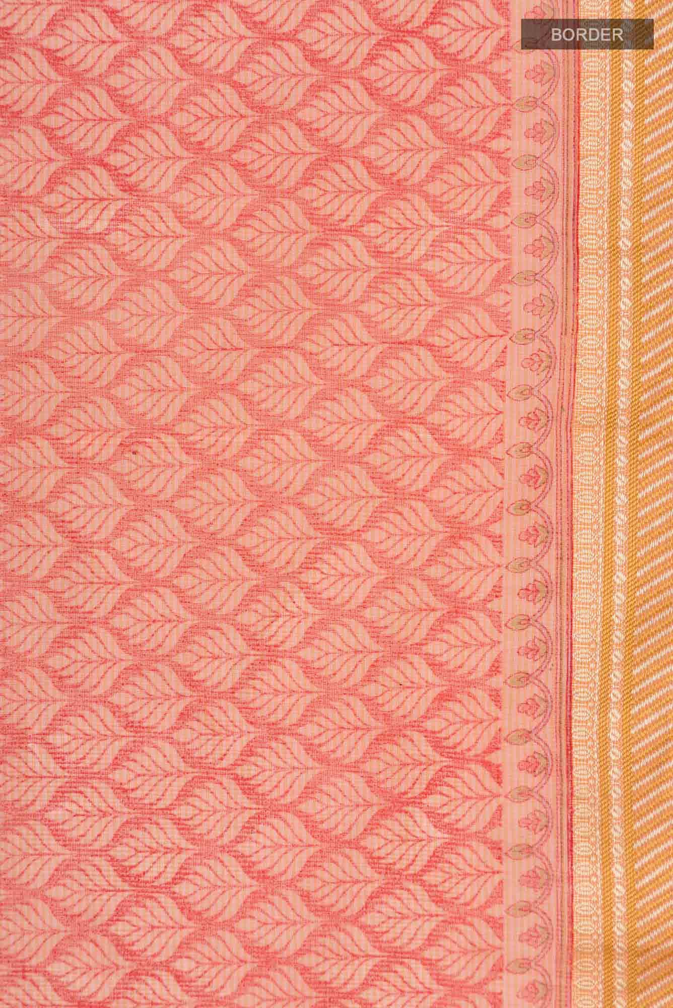 Peach Blended Kota Cotton Saree