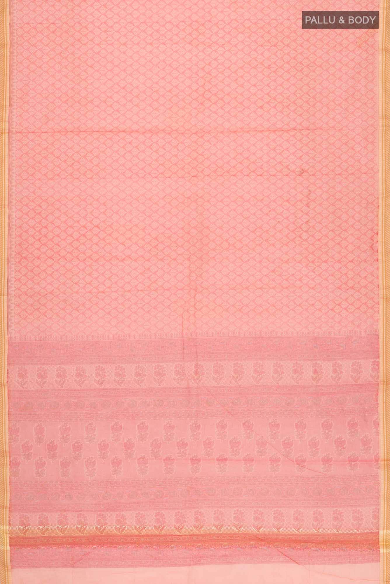 Peach Blended Kota Cotton Saree