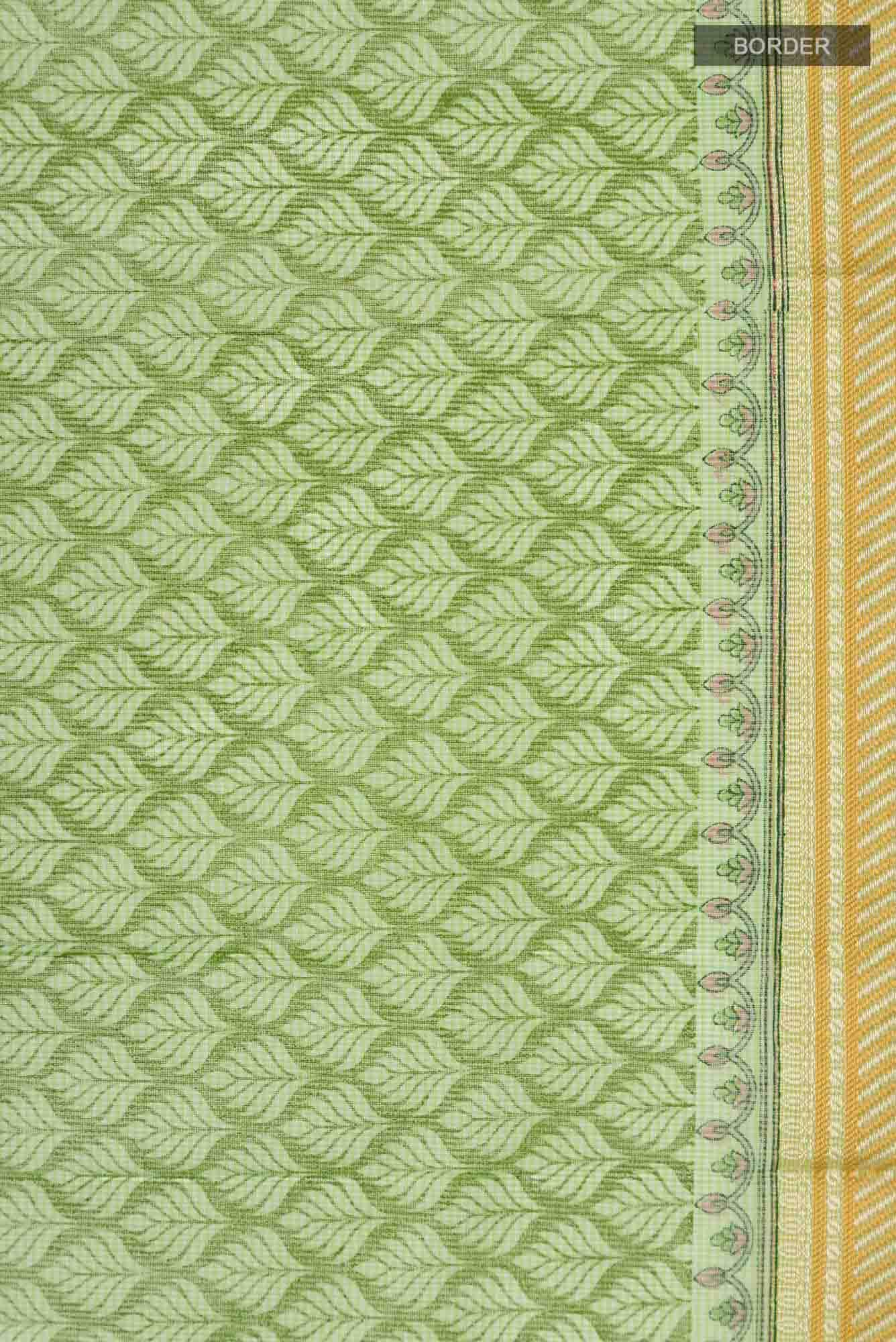 Green Blended Kota Cotton Saree