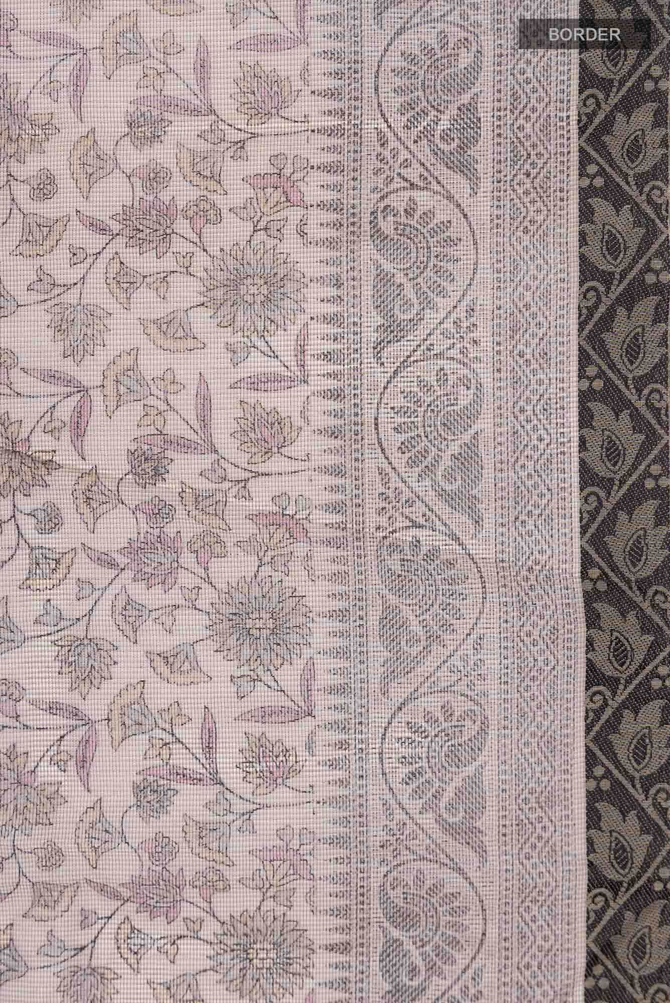 Brown Blended Kota Cotton Saree