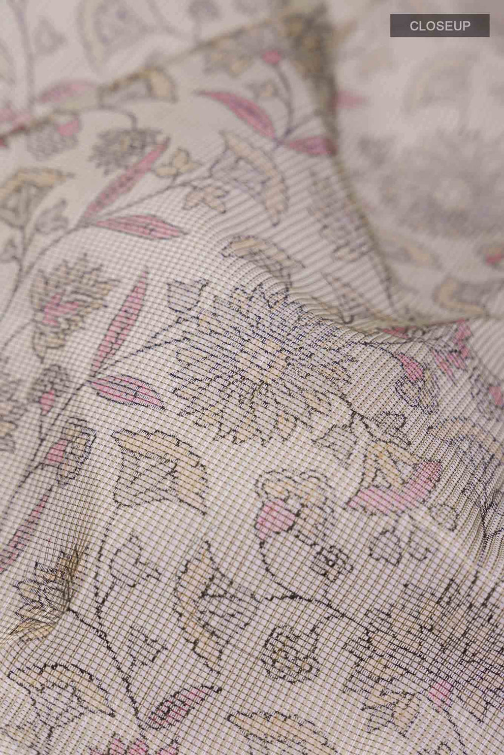 Brown Blended Kota Cotton Saree