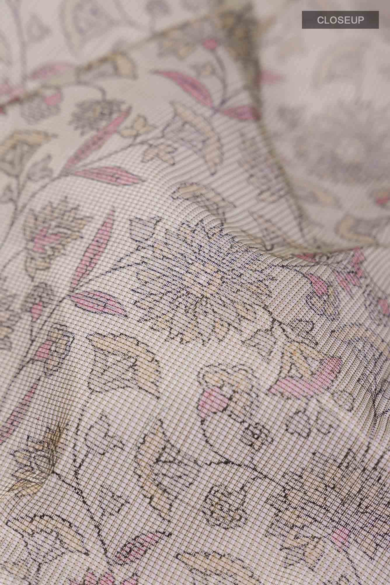 Brown Blended Kota Cotton Saree