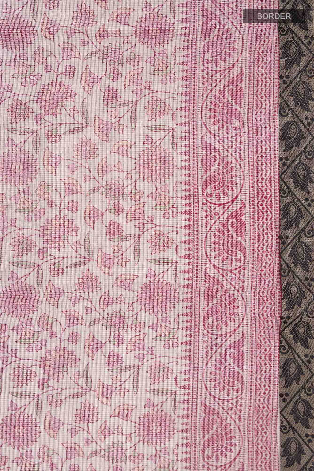 Brown Blended Kota Cotton Saree