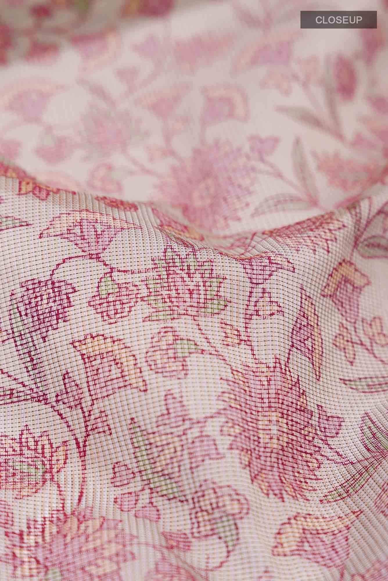 Brown Blended Kota Cotton Saree