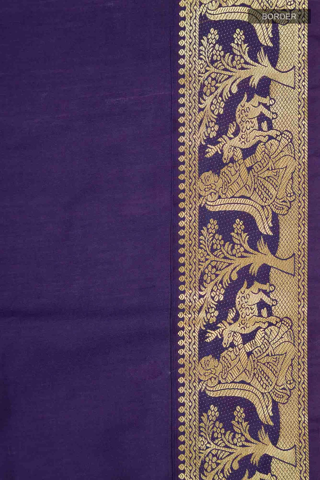 Navy Blue Blended Kalyani Cotton Saree