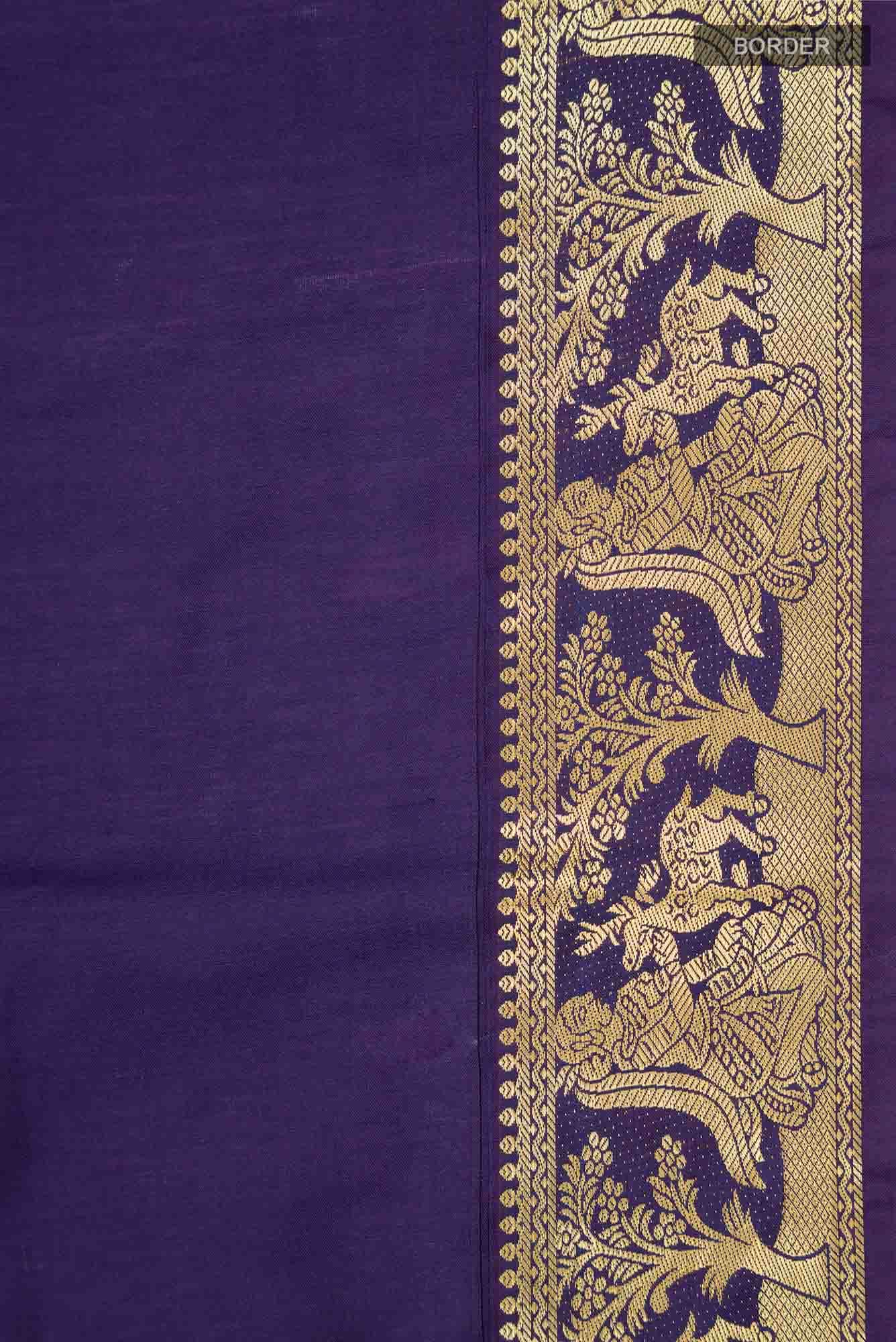 Navy Blue Blended Kalyani Cotton Saree