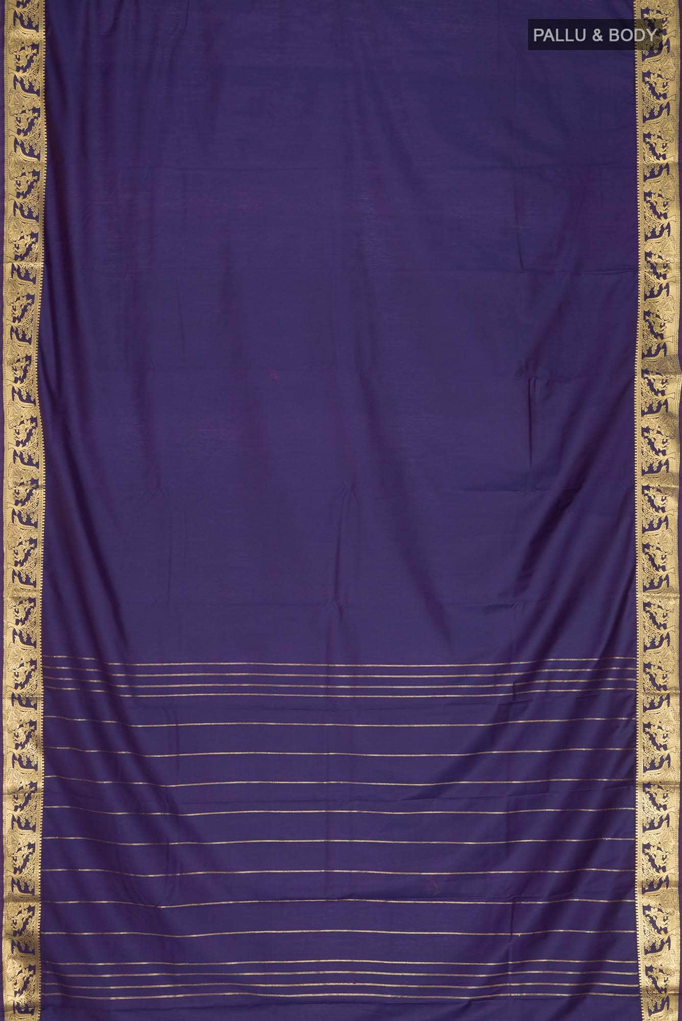 Navy Blue Blended Kalyani Cotton Saree
