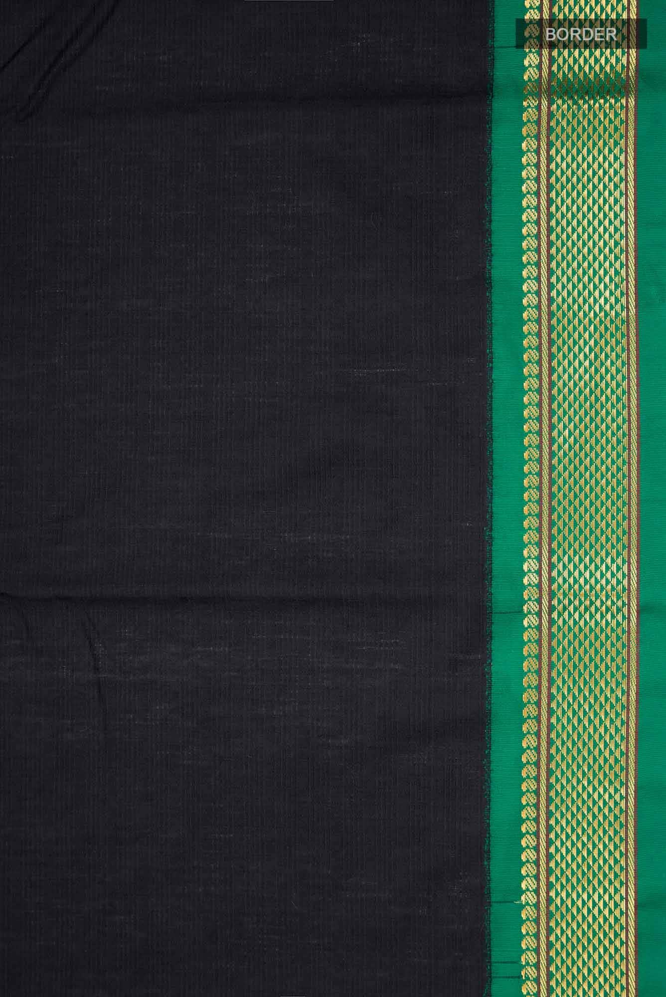 Black Blended Kalyani Cotton Saree