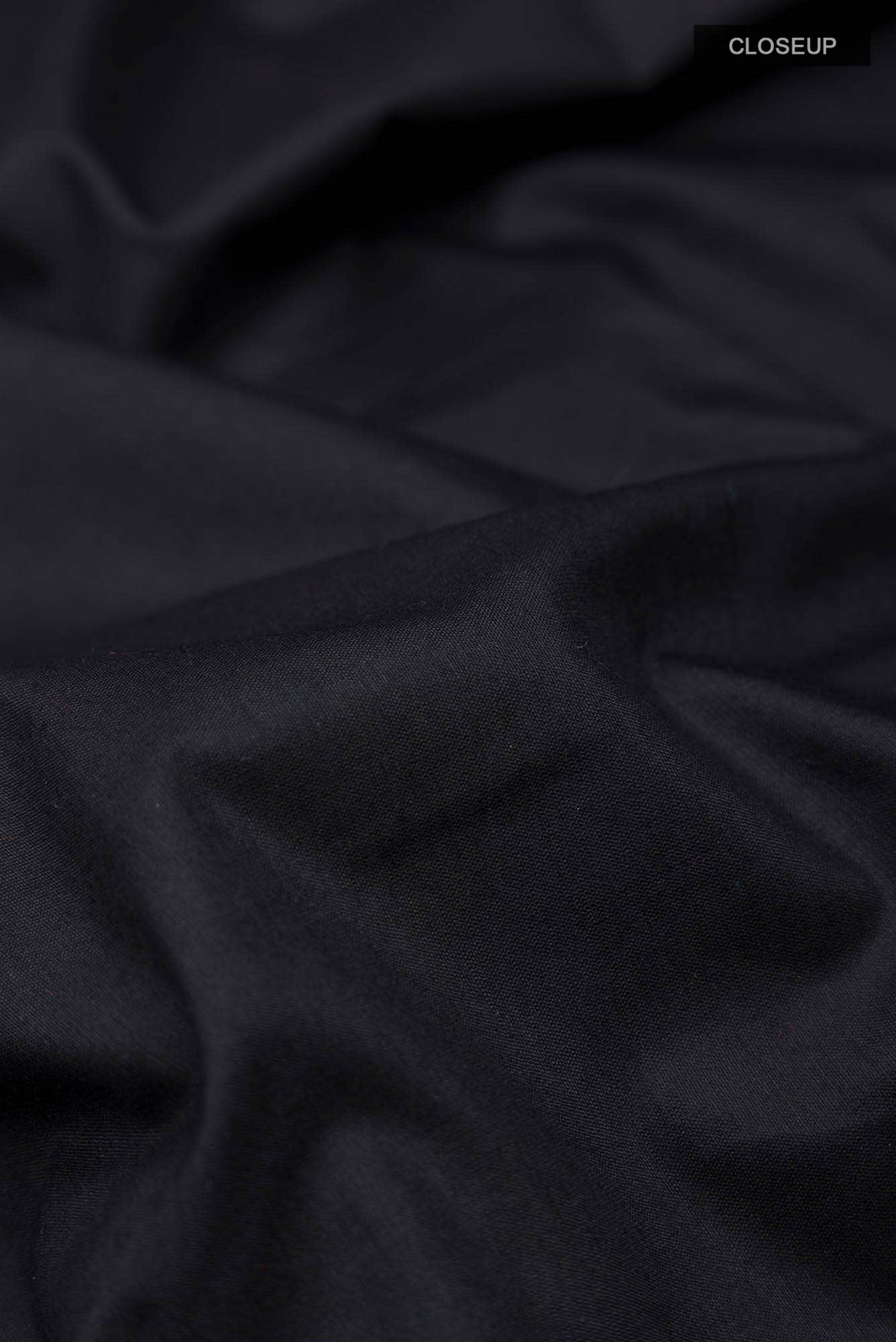 Black Kalyani Cotton Saree with Zari Border
