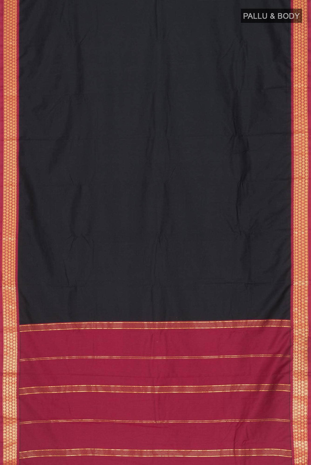 Black Kalyani Cotton Saree with Zari Border
