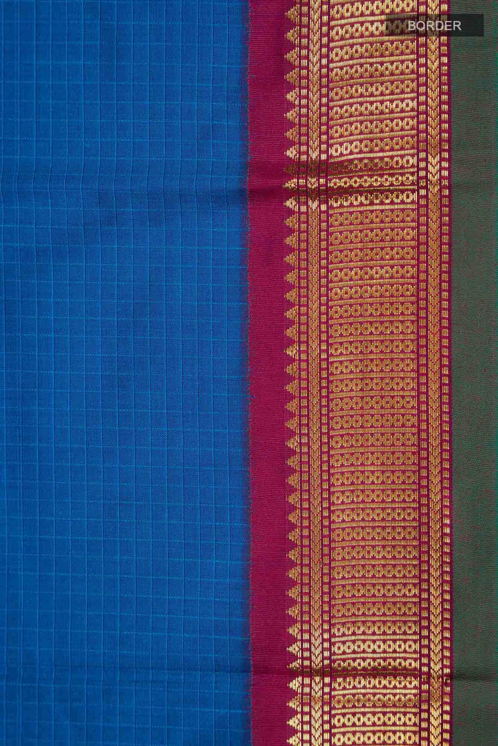 Blue Kalyani Cotton Saree with Zari Border
