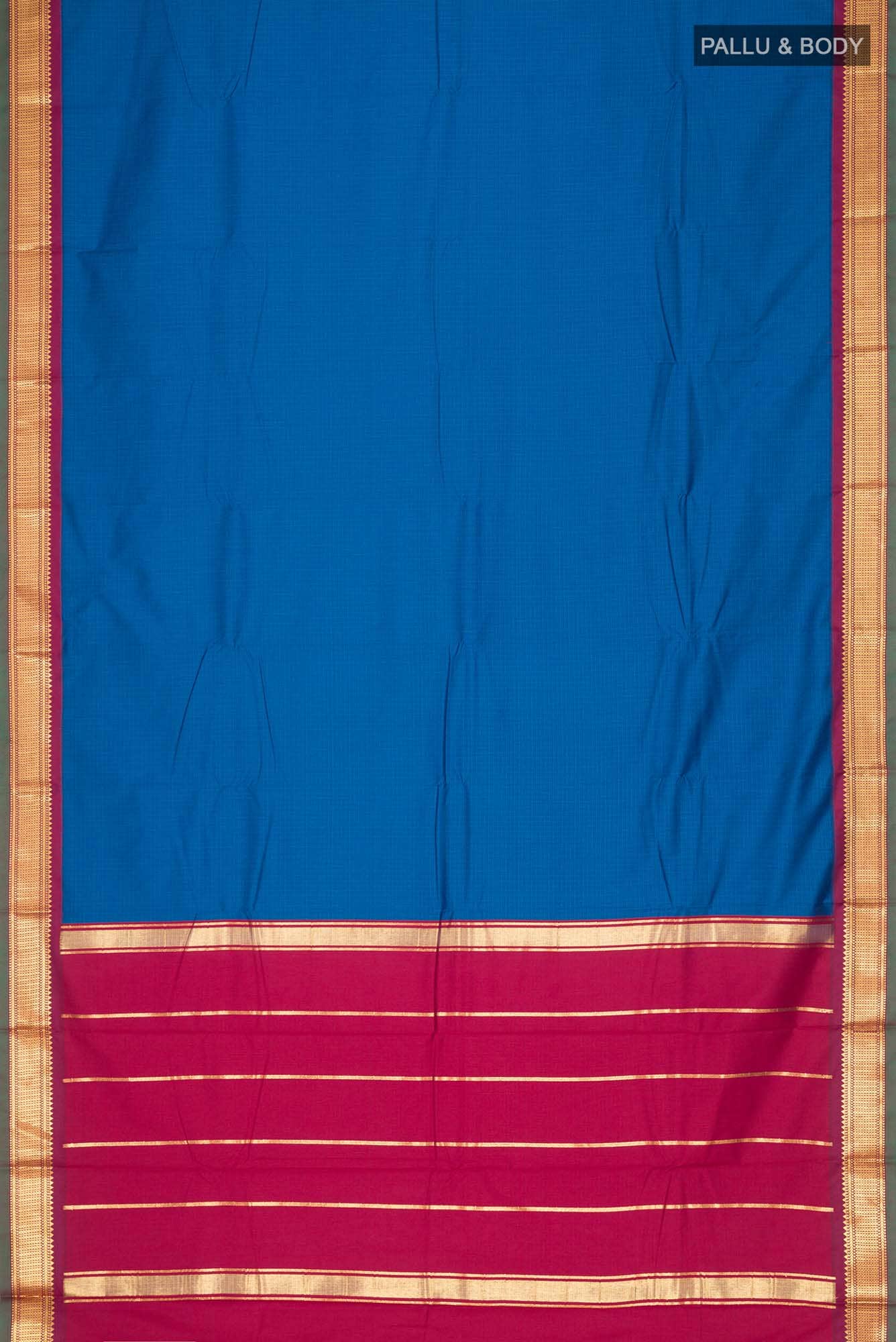 Blue Kalyani Cotton Saree with Zari Border