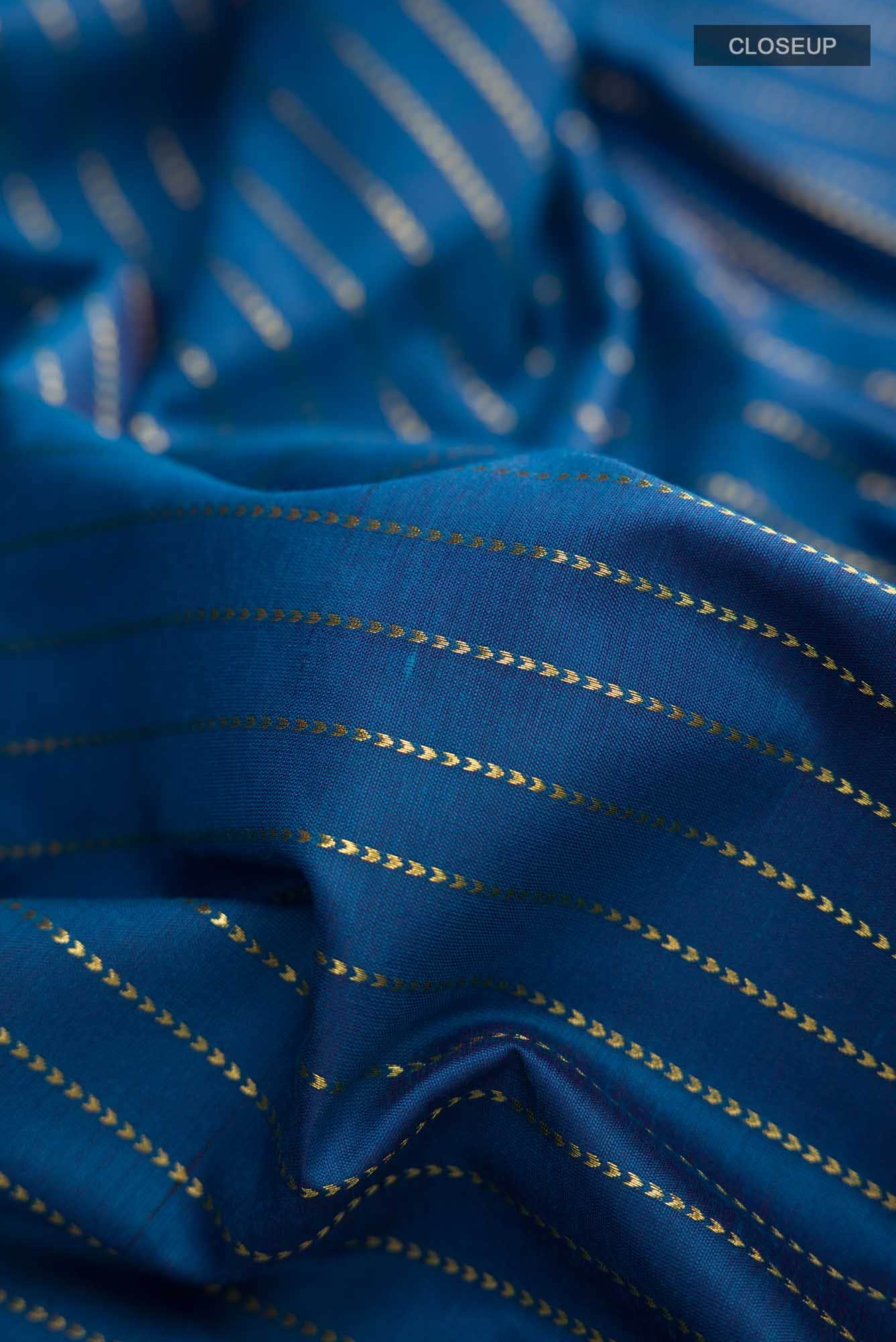 Blue Kalyani Cotton Saree with Zari Border