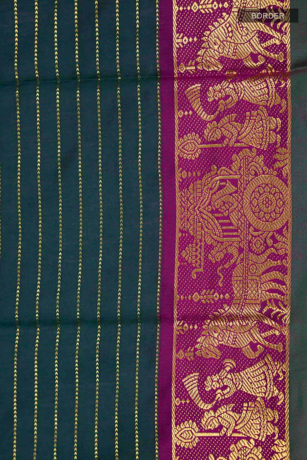 Green Kalyani Cotton Saree with Baluchari Zari Border