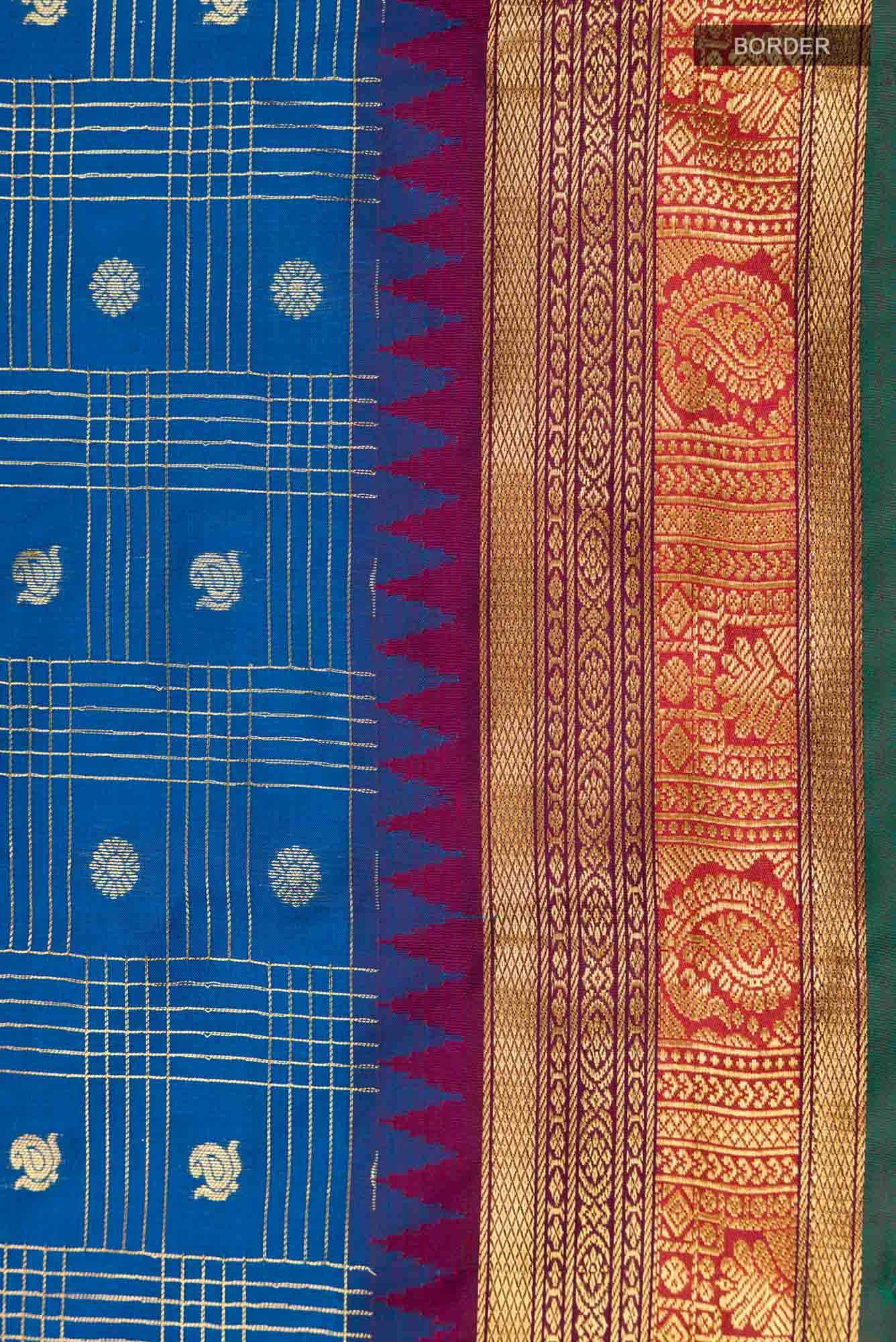 Blue Kalyani Cotton Saree