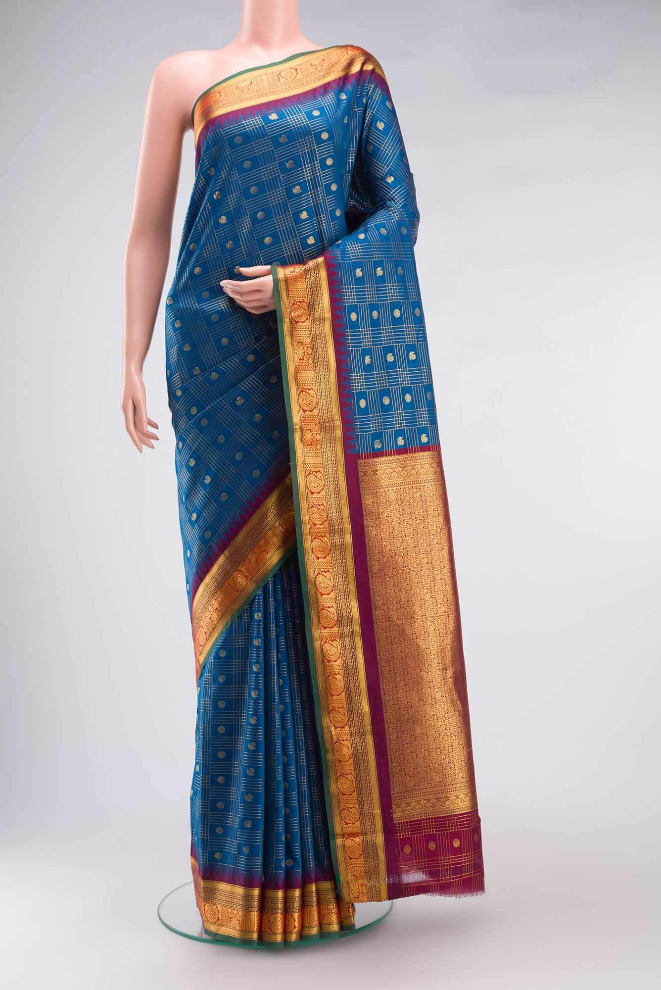 Blue Kalyani Cotton Saree