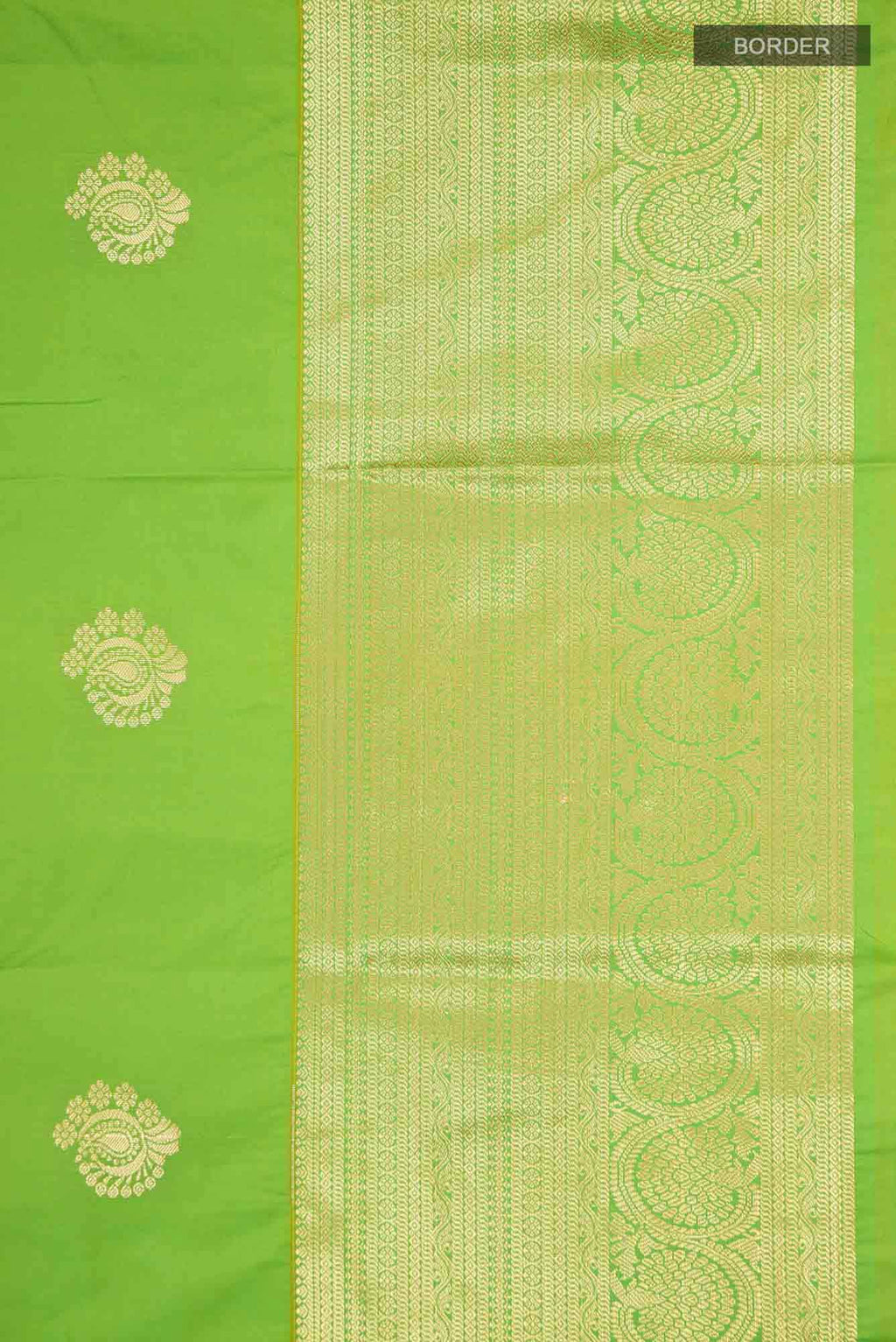 Parrot Green Art Silk Saree With Zari Border