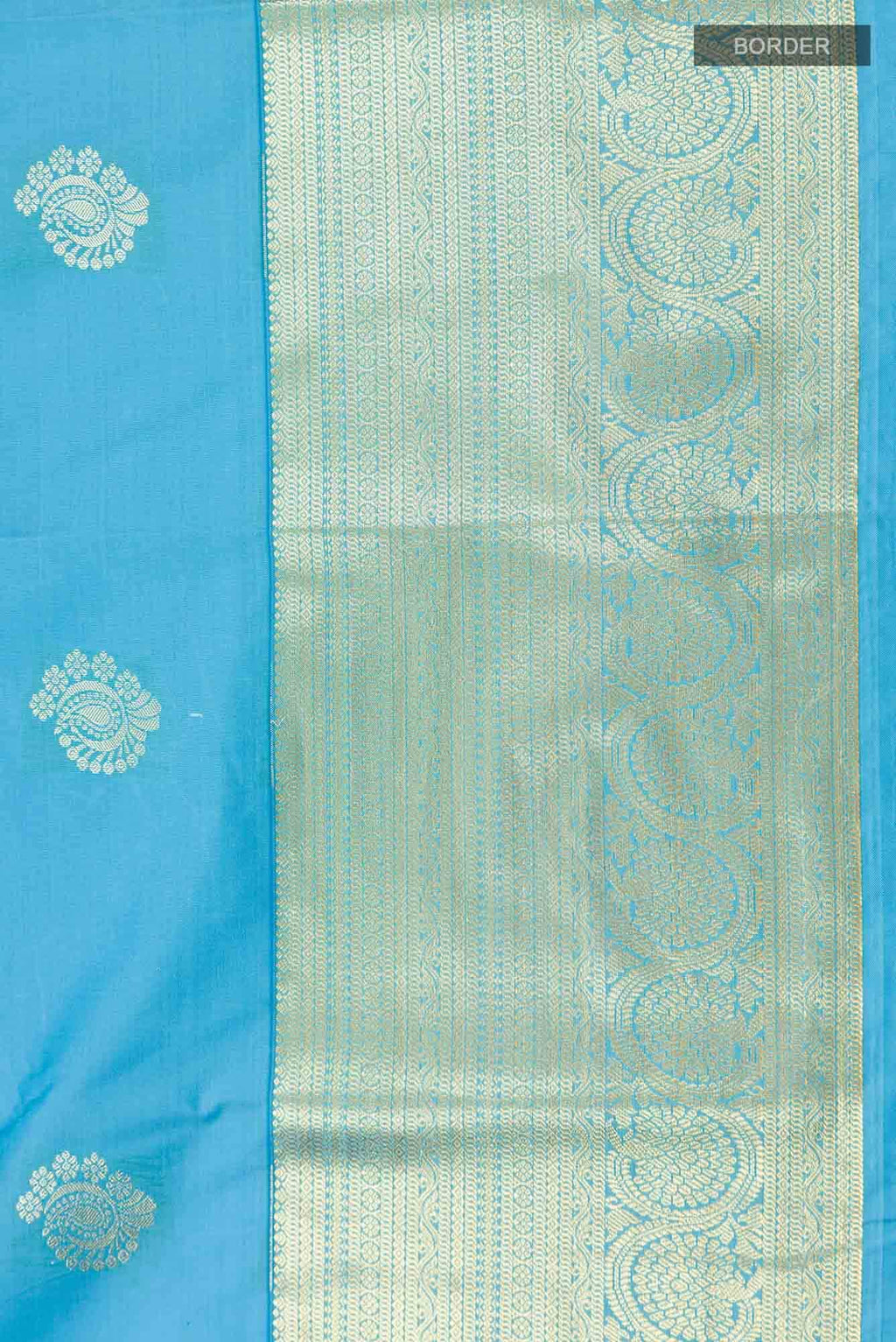 Blue Art Silk Saree With Zari Border