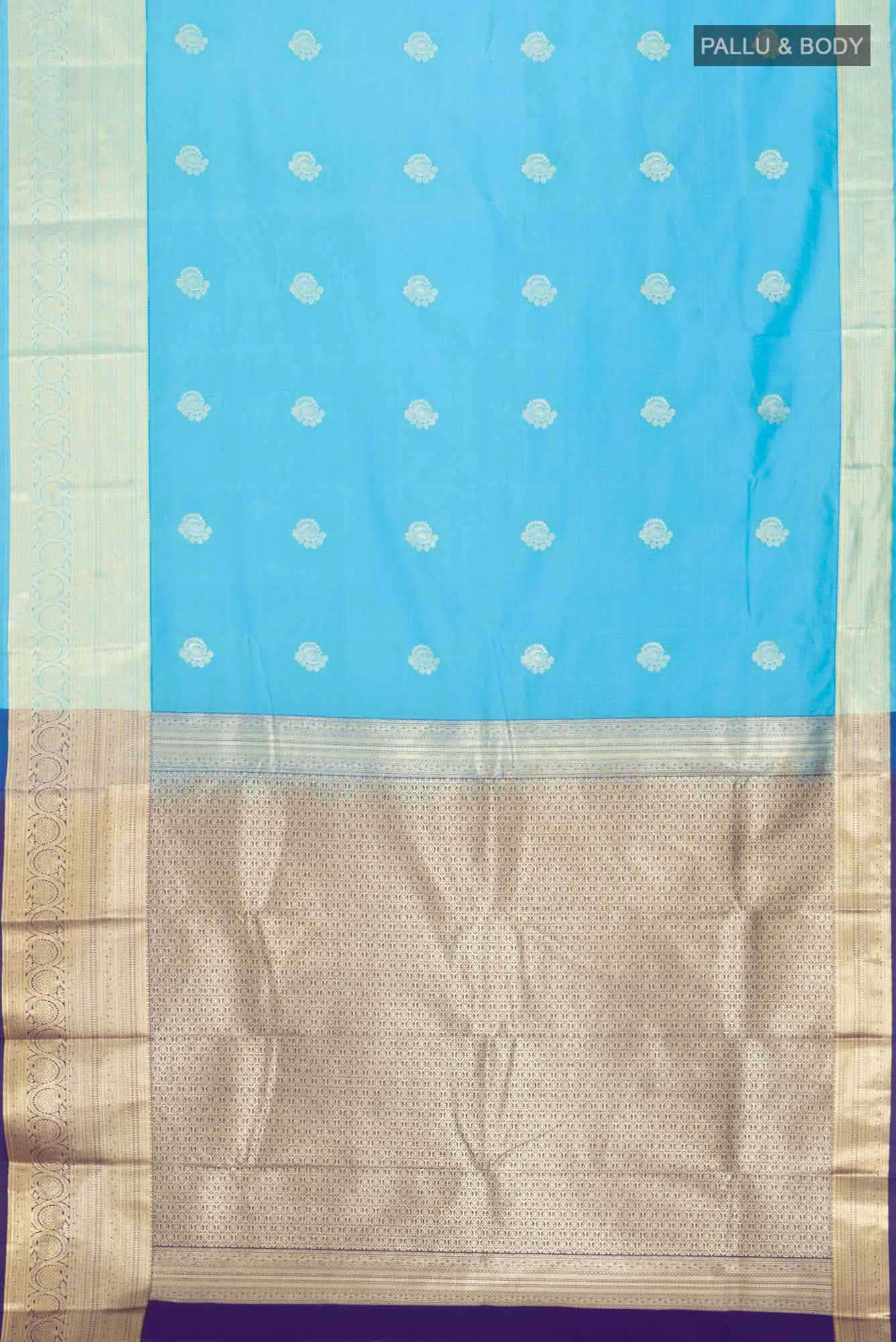 Blue Art Silk Saree With Zari Border
