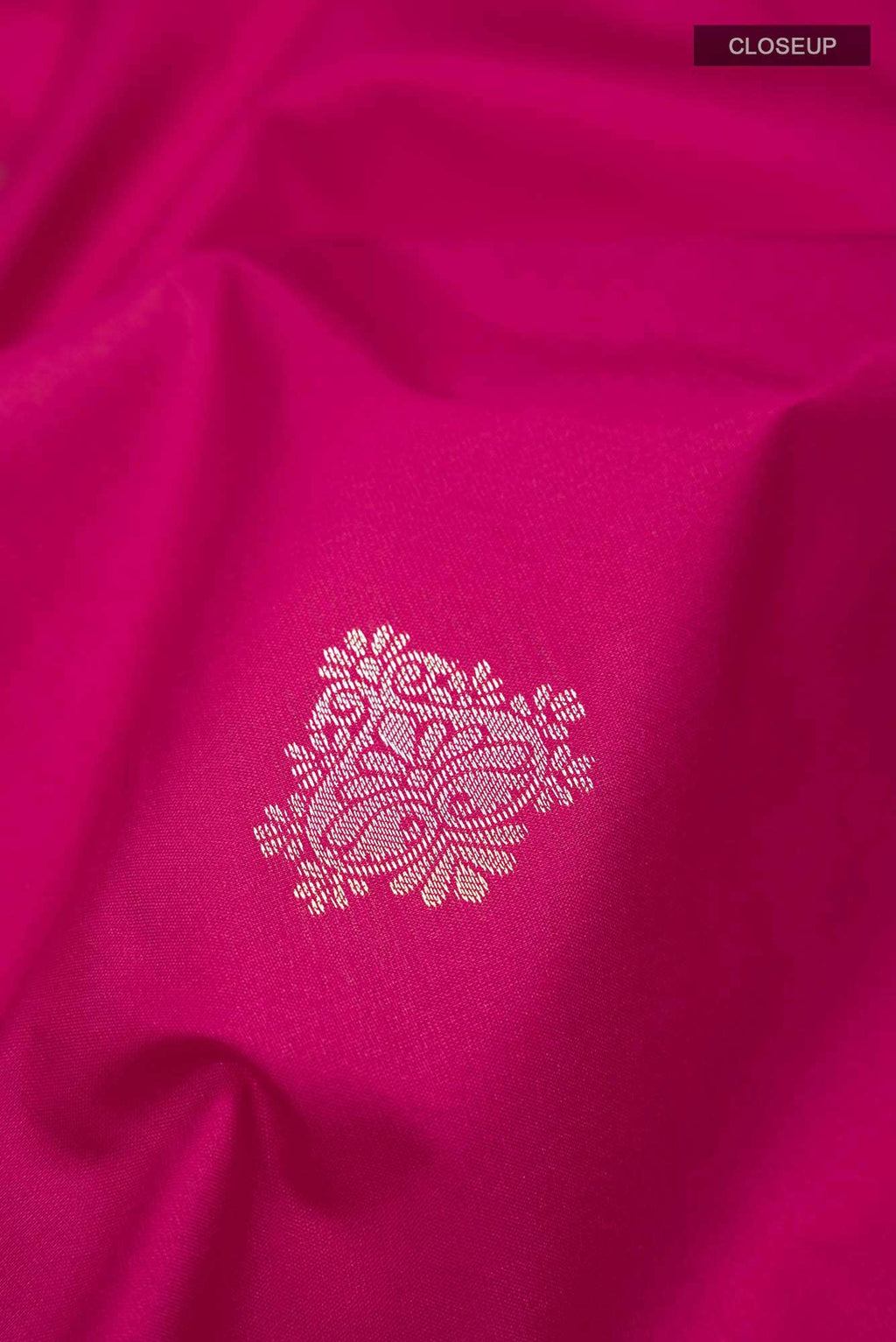 Pink Zari Butta Art Silk Saree with Contrast Border