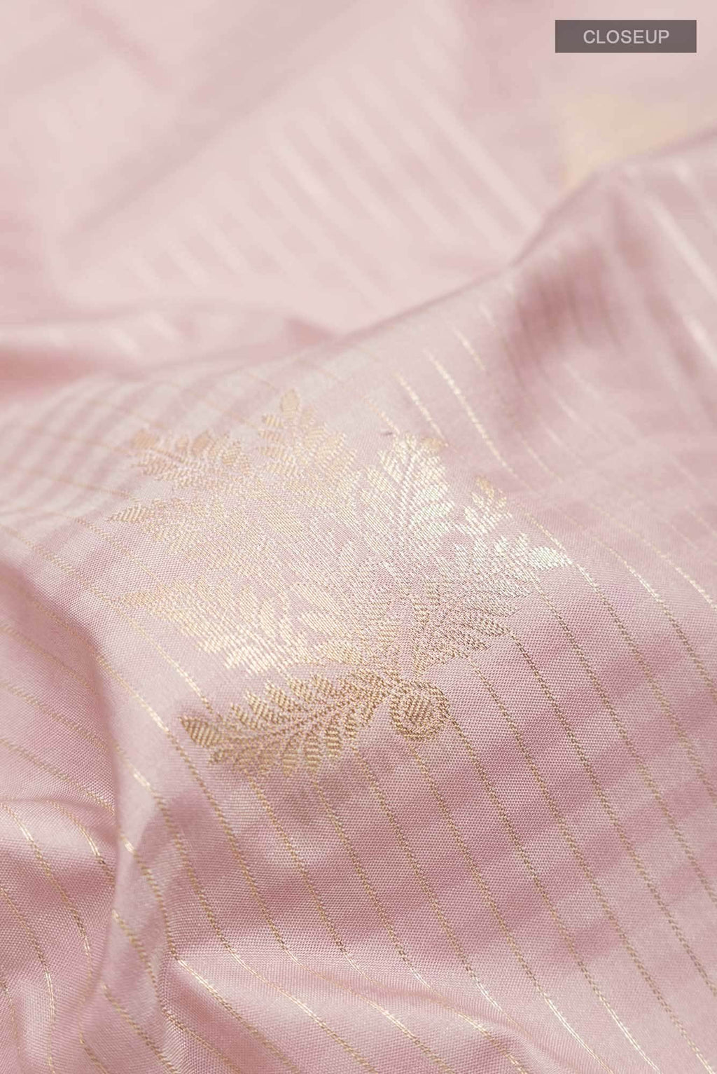Rose Gold Zari Butta Art Silk Saree with Rich Border