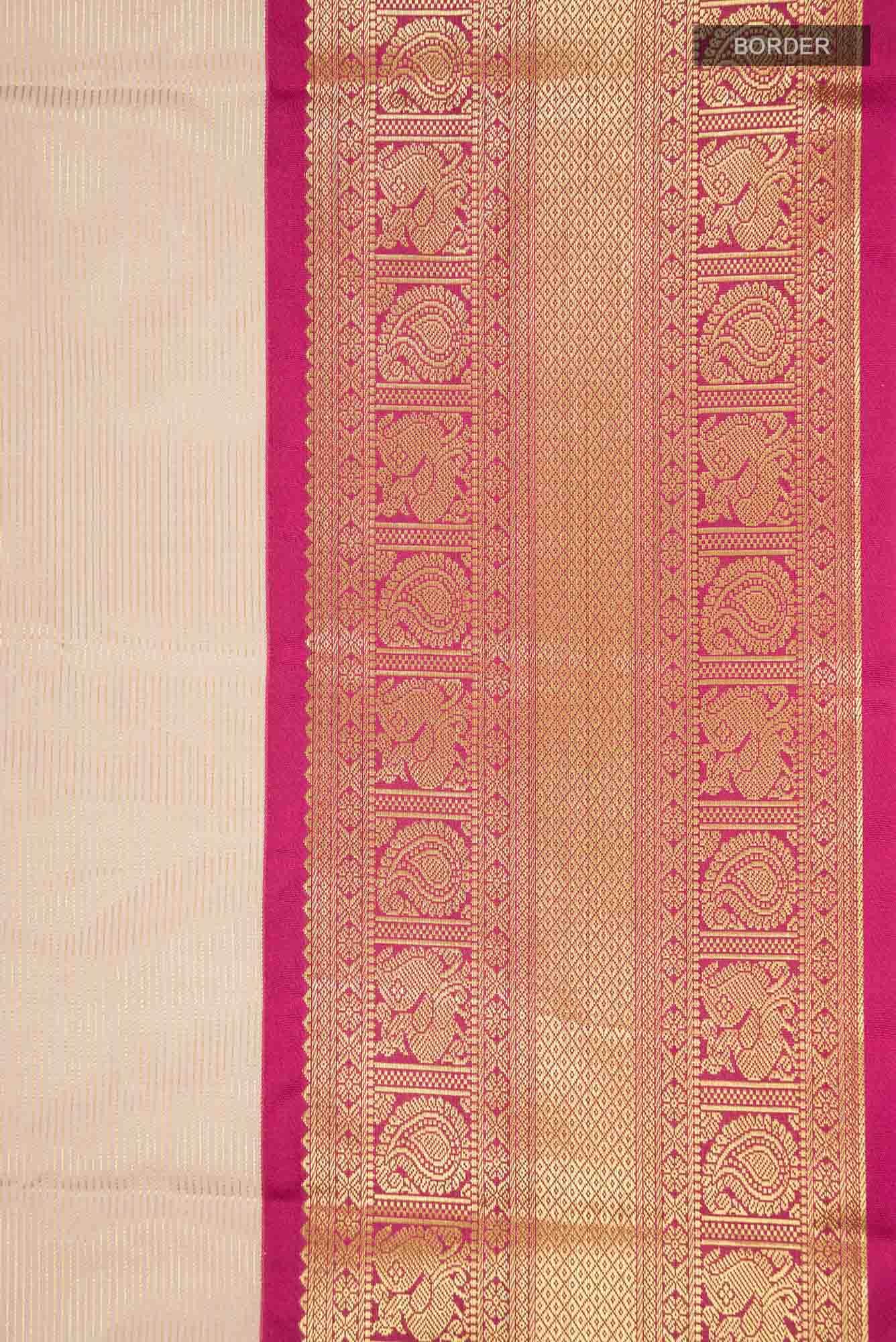 Beige Art Silk Saree with Rich Border