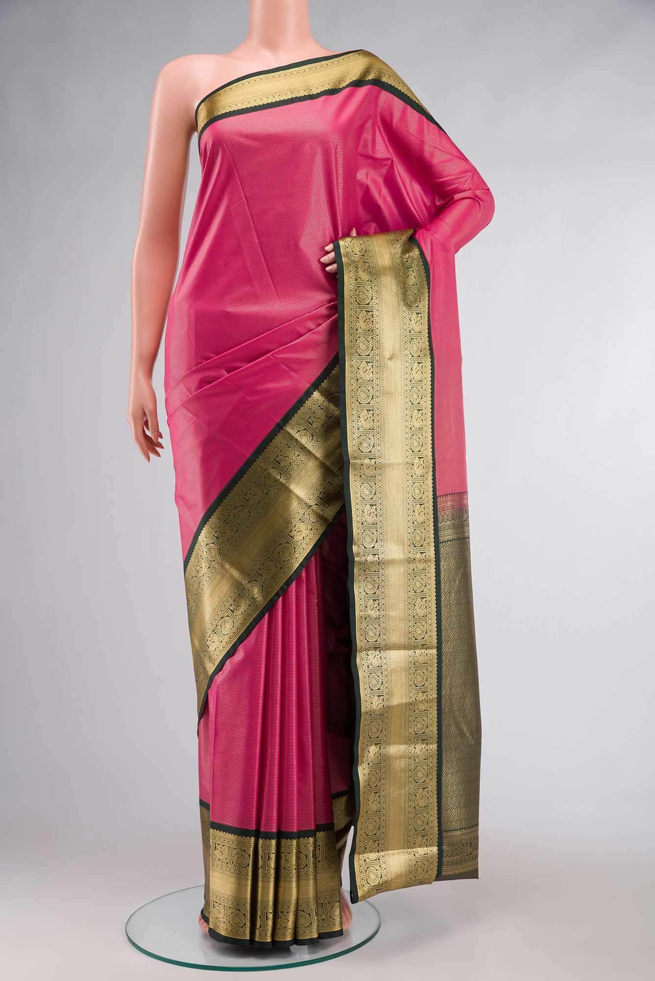 Pink Art Silk Saree with Rich Border
