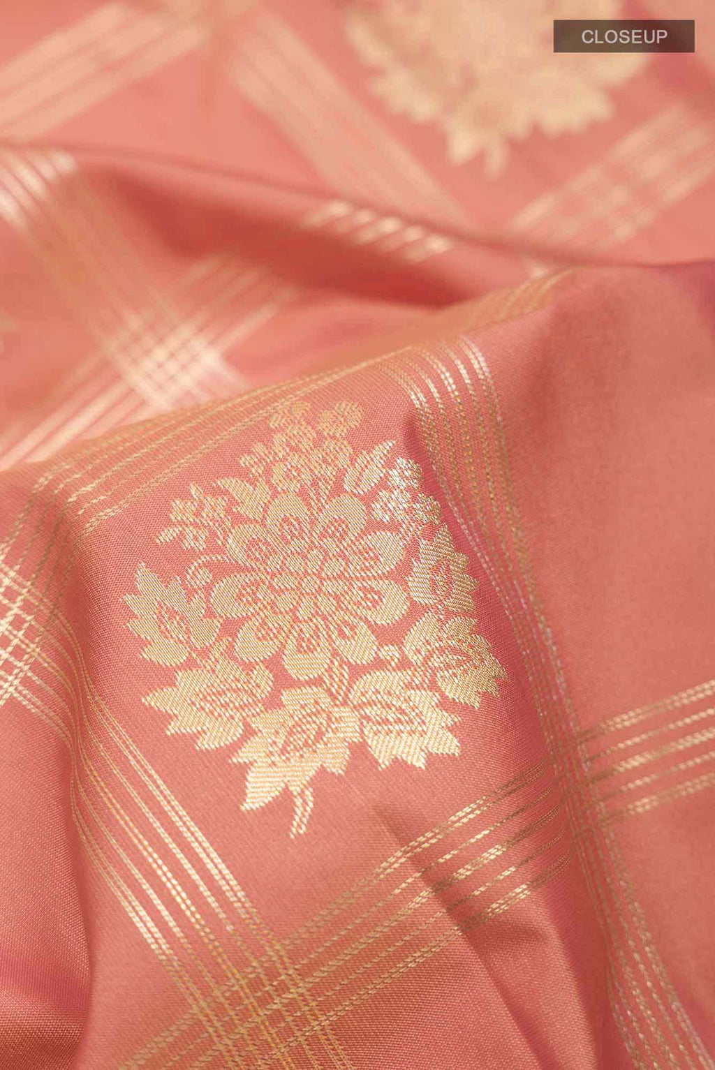 Orange Zari Butta Art Silk Saree with Rich Border