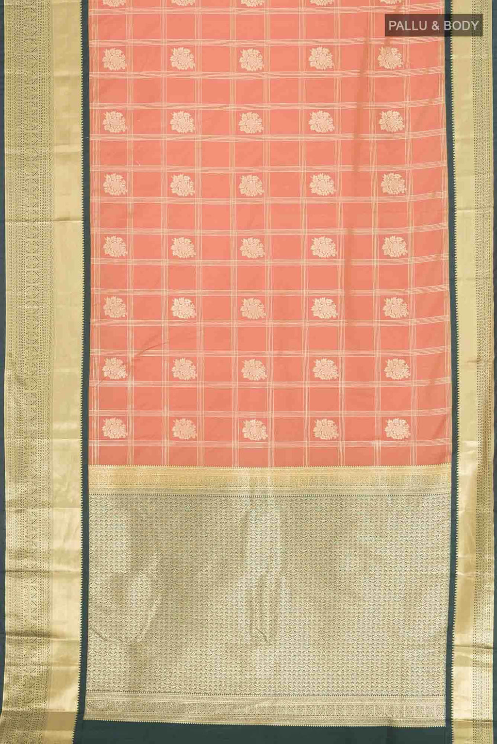 Orange Zari Butta Art Silk Saree with Rich Border