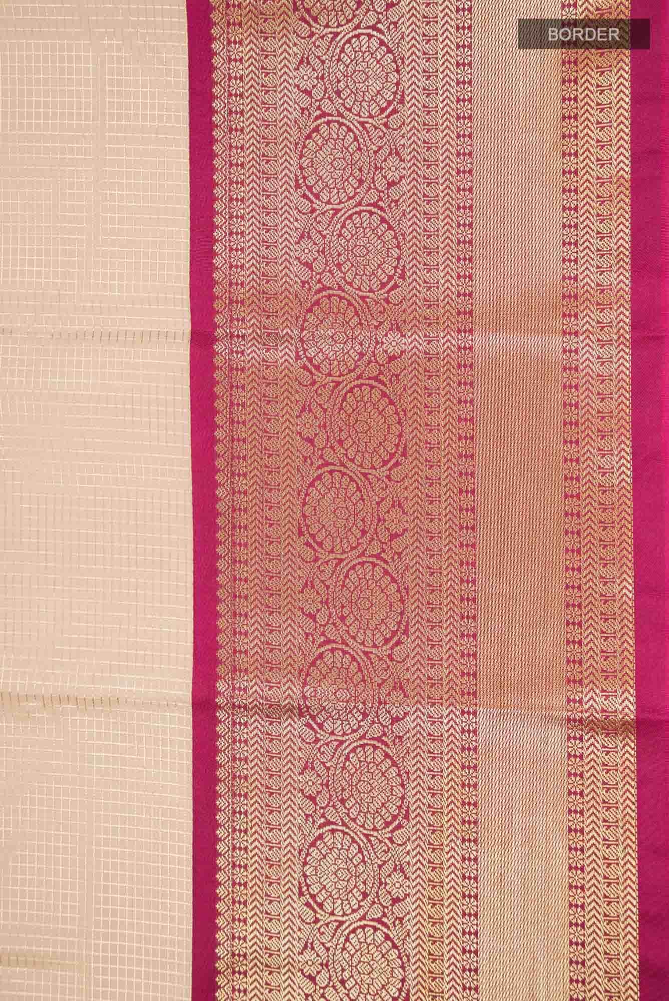 Beige Art Silk Saree with Rich Border