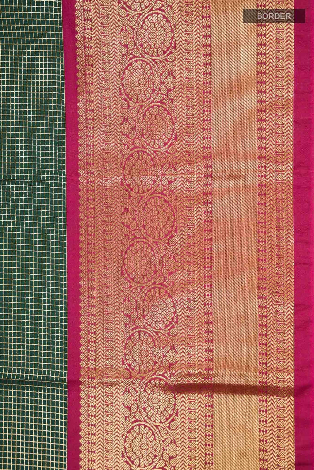 Bottle Green Art Silk Saree with Rich Border