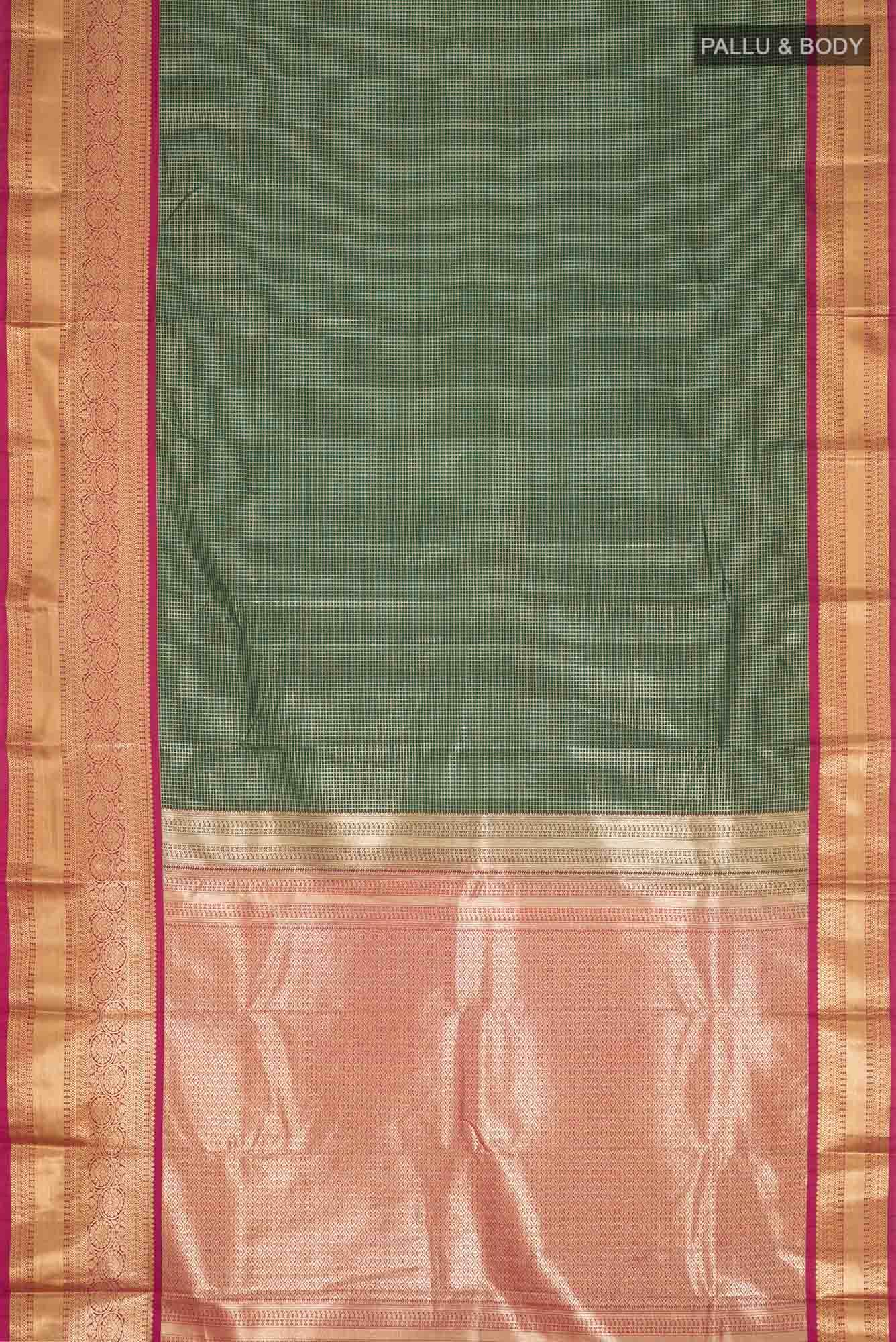 Bottle Green Art Silk Saree with Rich Border