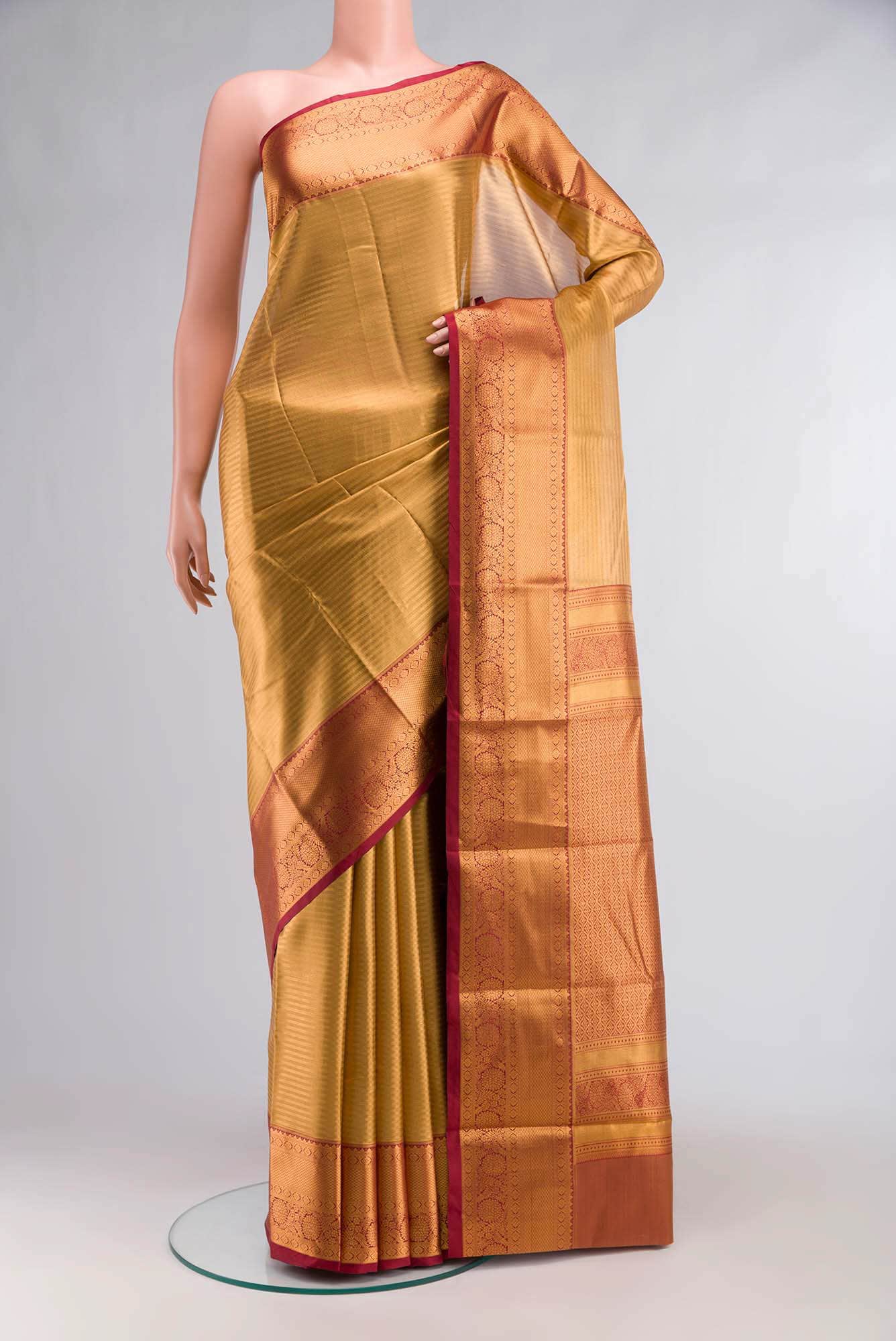 Gold Tissue Silk Saree with Zari Border