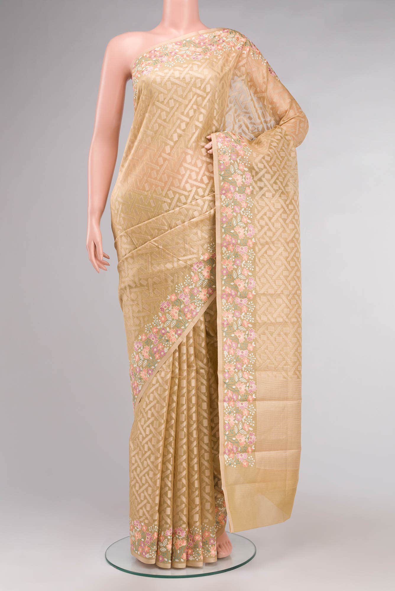 Gold Kota Cotton Saree