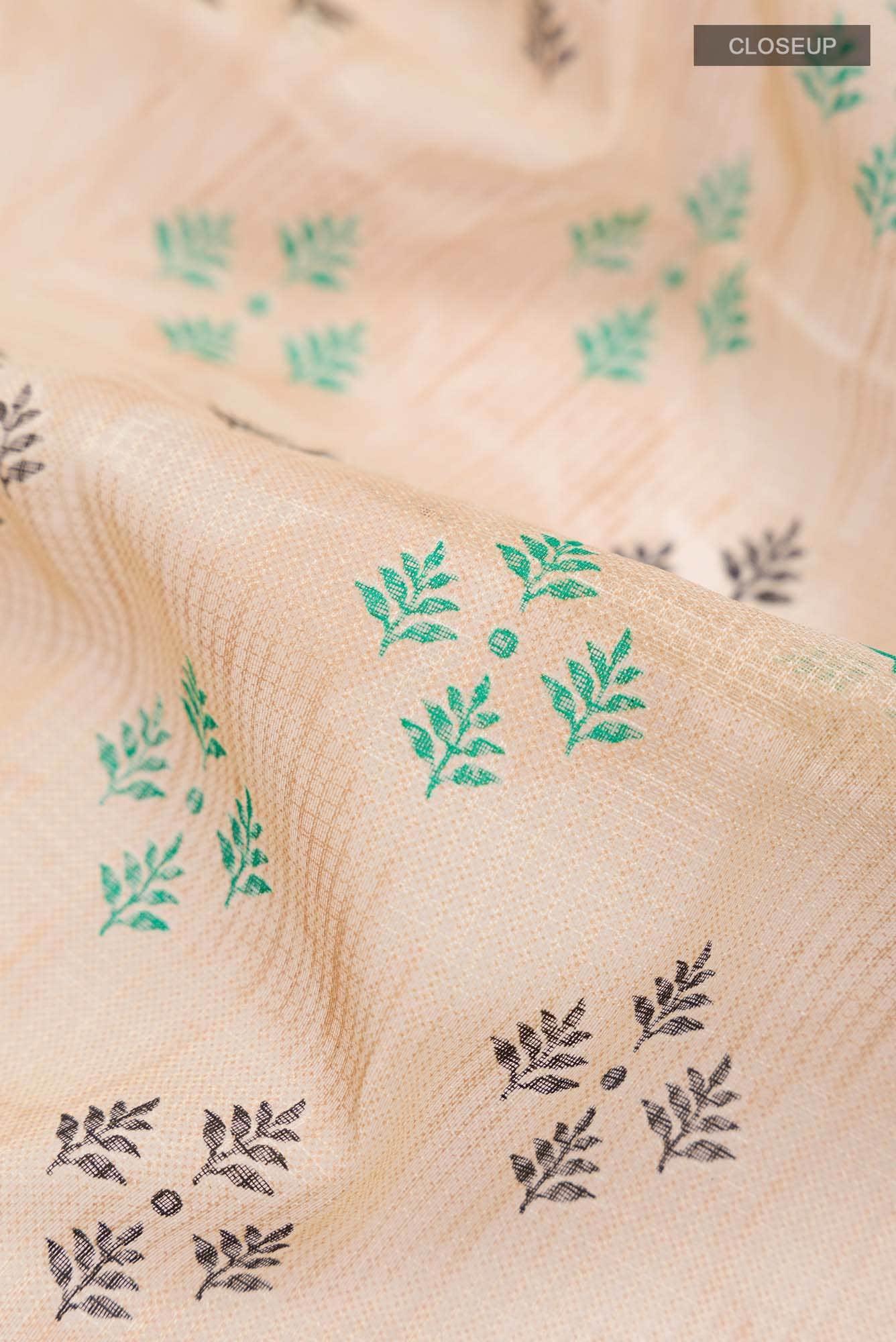 Beige Blended Kota Cotton Saree