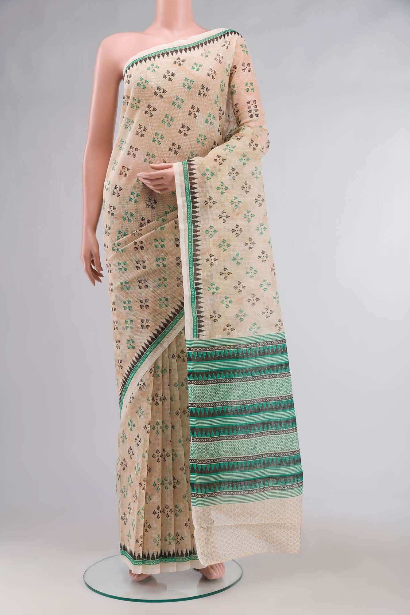Beige Blended Kota Cotton Saree