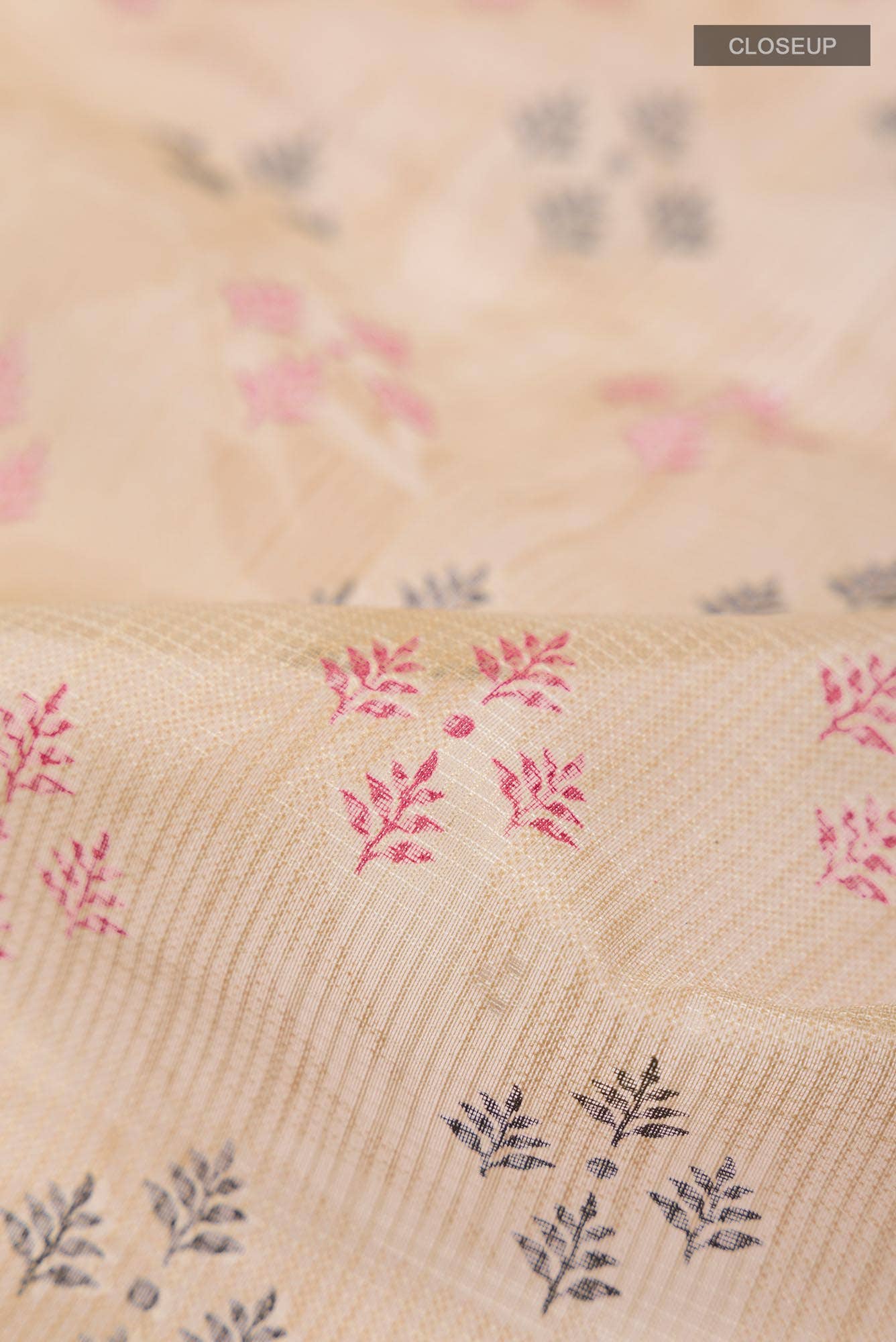 Beige Blended Kota Cotton Saree