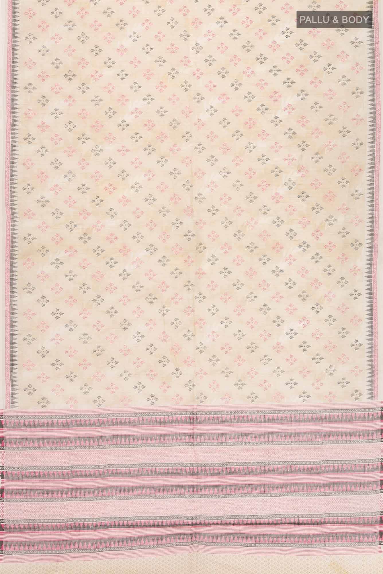 Beige Blended Kota Cotton Saree