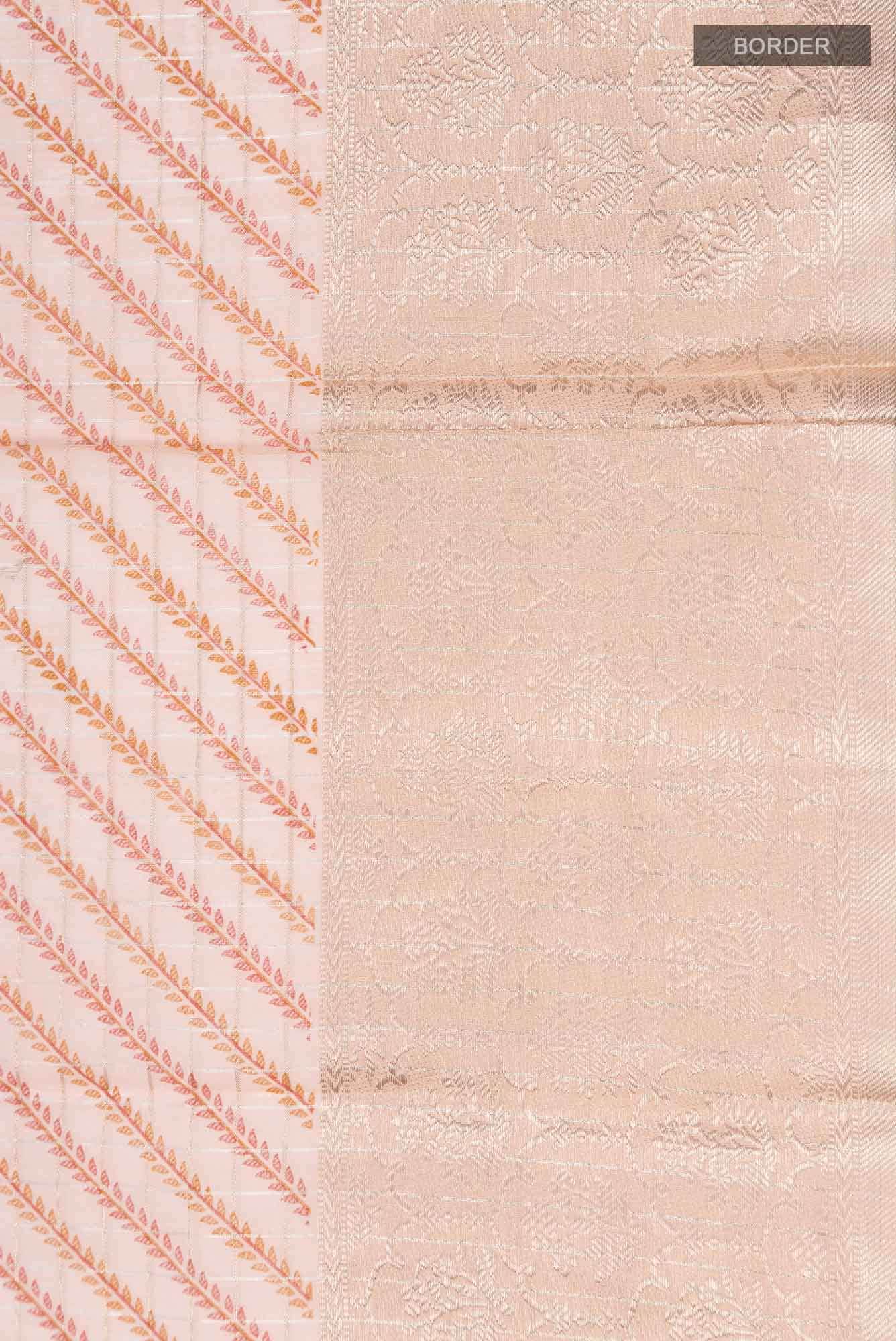 Peach Blended Silk Cotton Saree