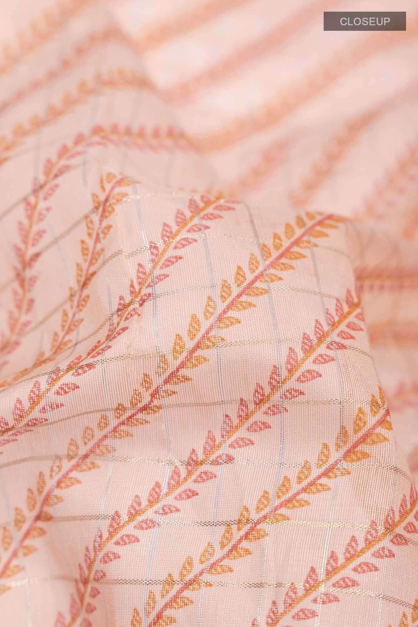 Peach Blended Silk Cotton Saree