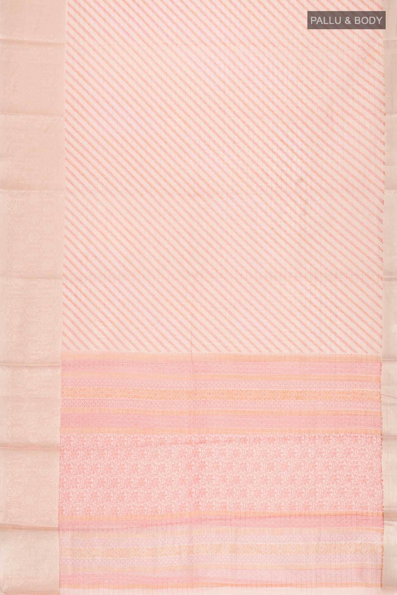 Peach Blended Silk Cotton Saree