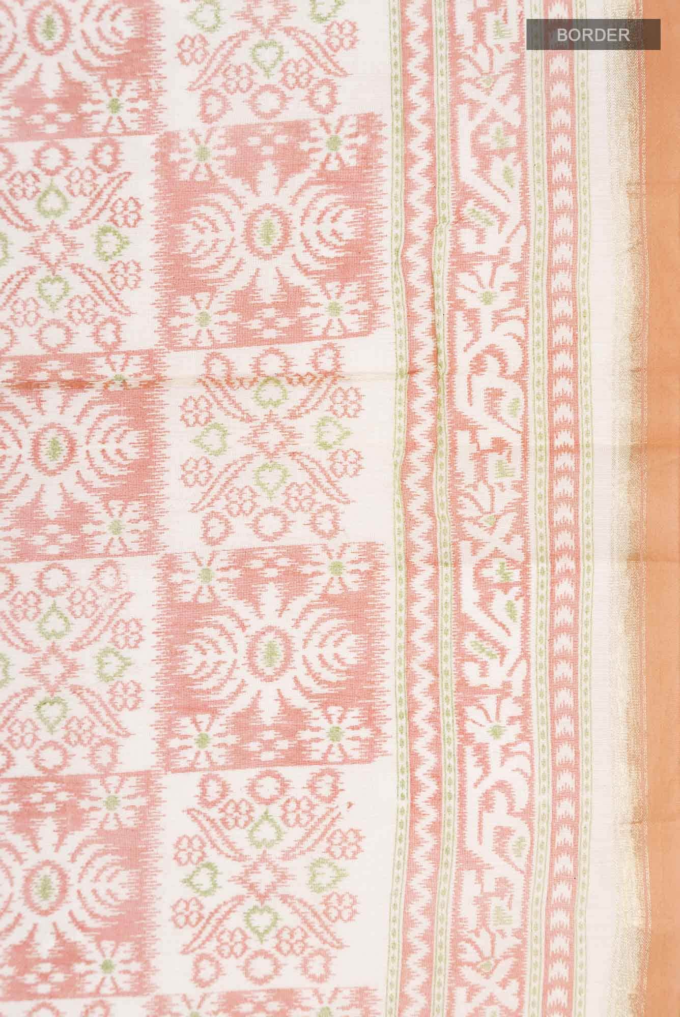 Beige Blended Silk Cotton Saree