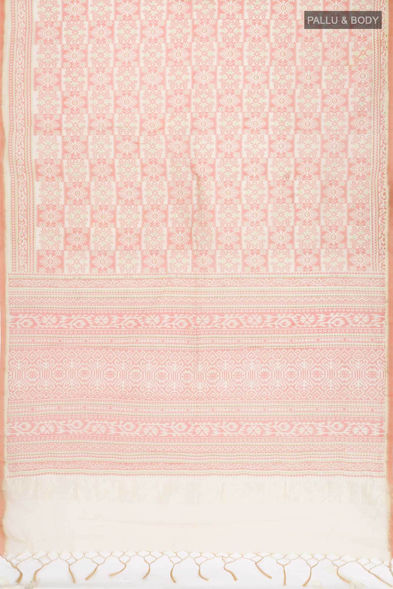 Beige Blended Silk Cotton Saree