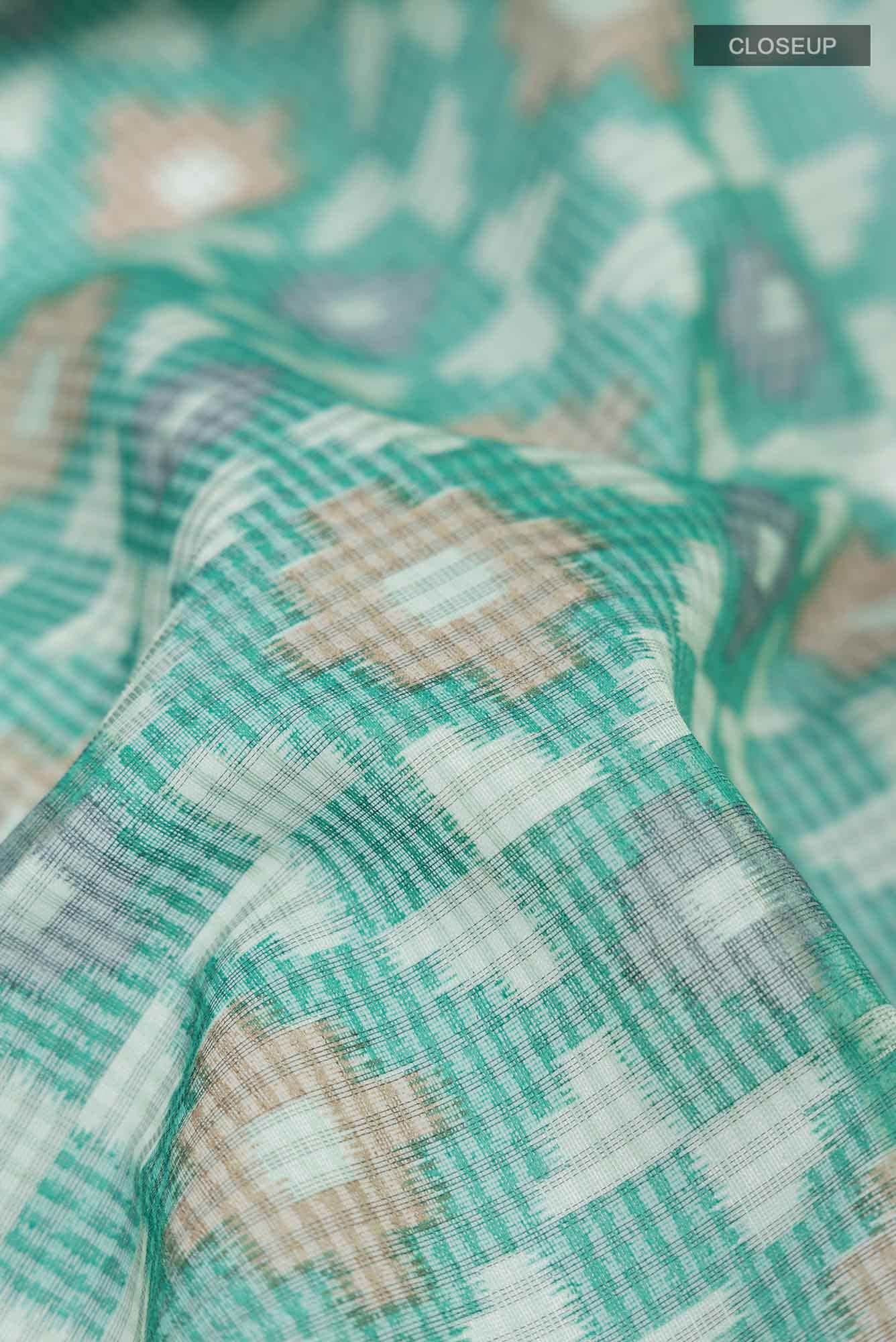 Green Blended Kota Cotton Saree