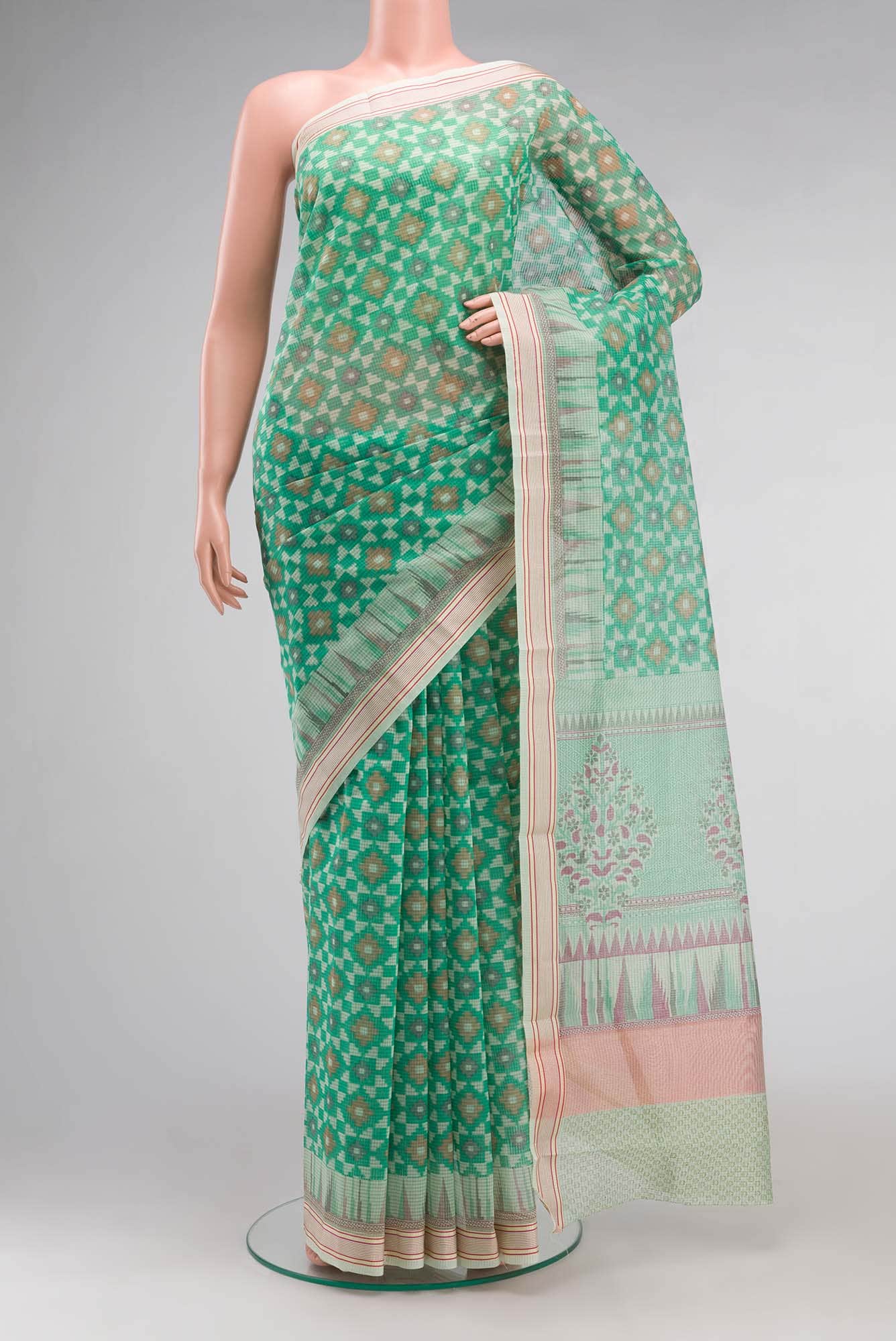 Green Blended Kota Cotton Saree