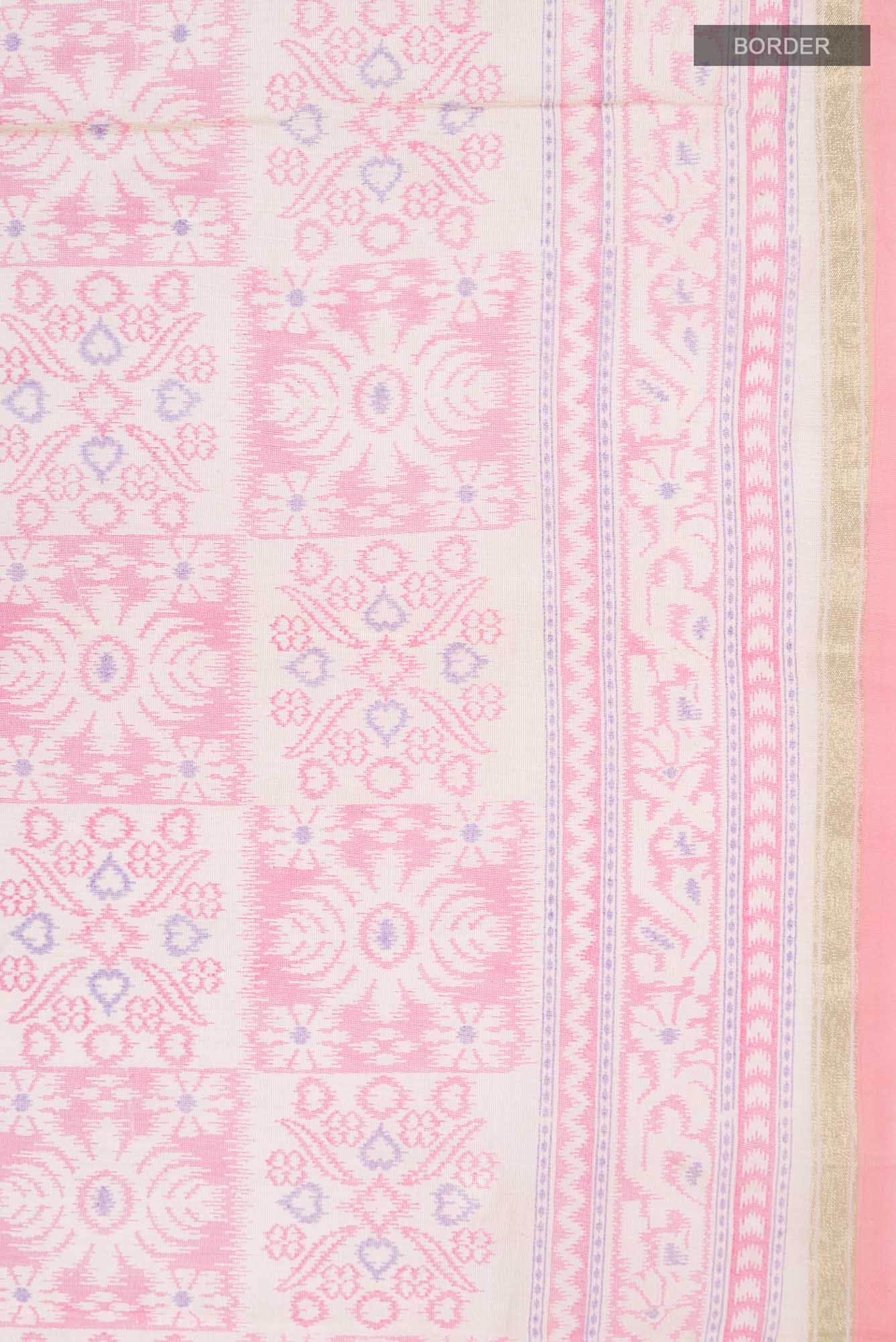 Beige Blended Silk Cotton Saree