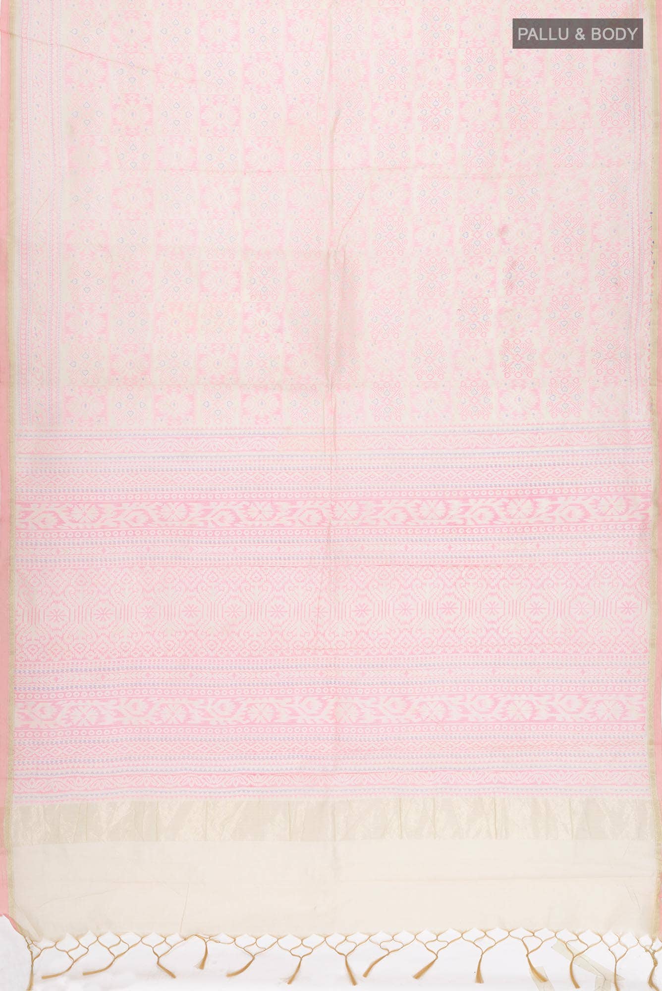 Beige Blended Silk Cotton Saree